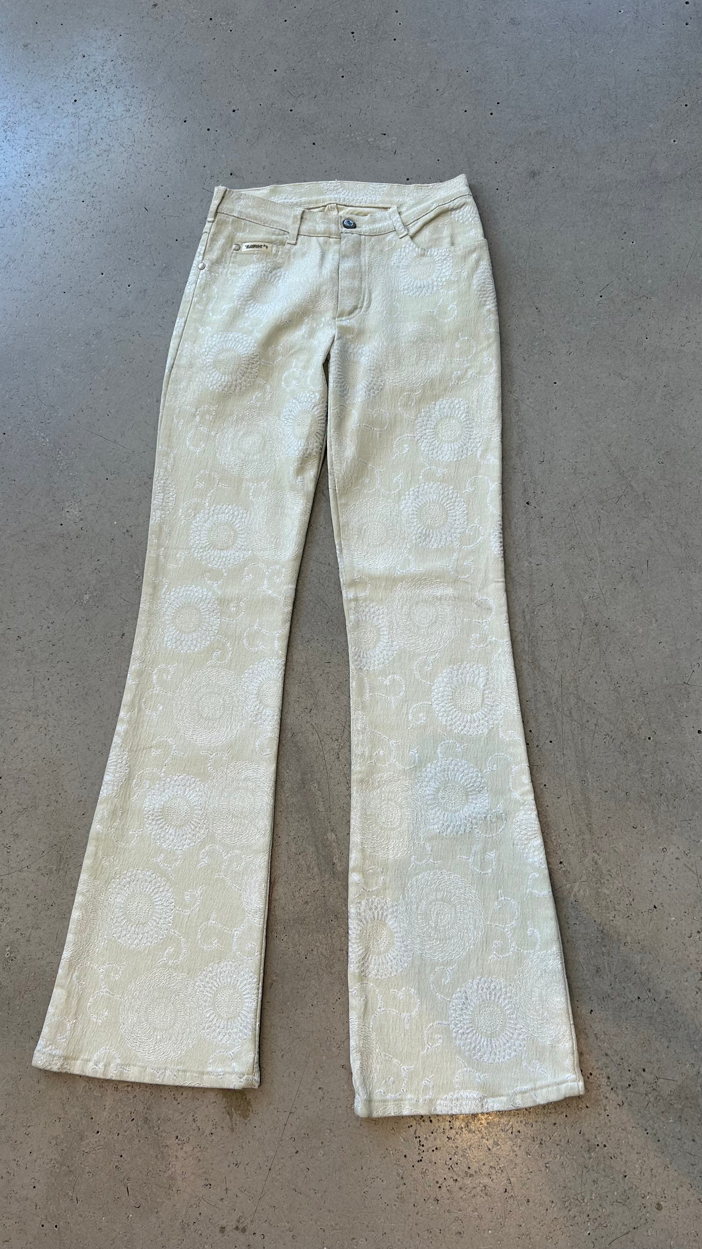 MADE IN FRANCE GLITTER EMBOSSED PRINTED JEANS