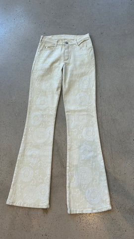 MADE IN FRANCE GLITTER EMBOSSED PRINTED JEANS