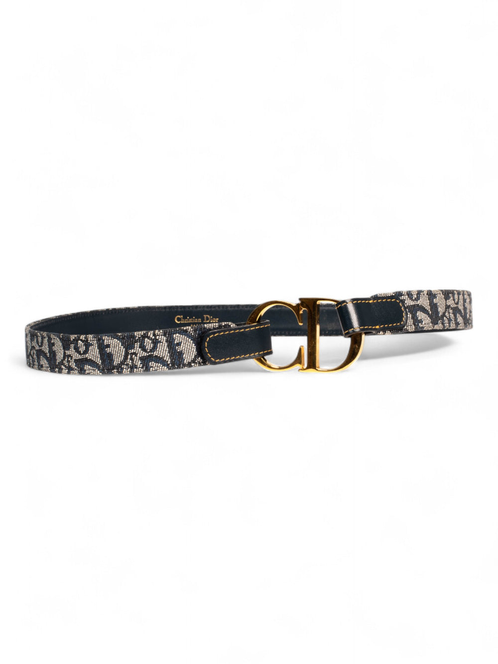 VINTAGE NAVY TROTTER MONOGRAM "CD" BELT
