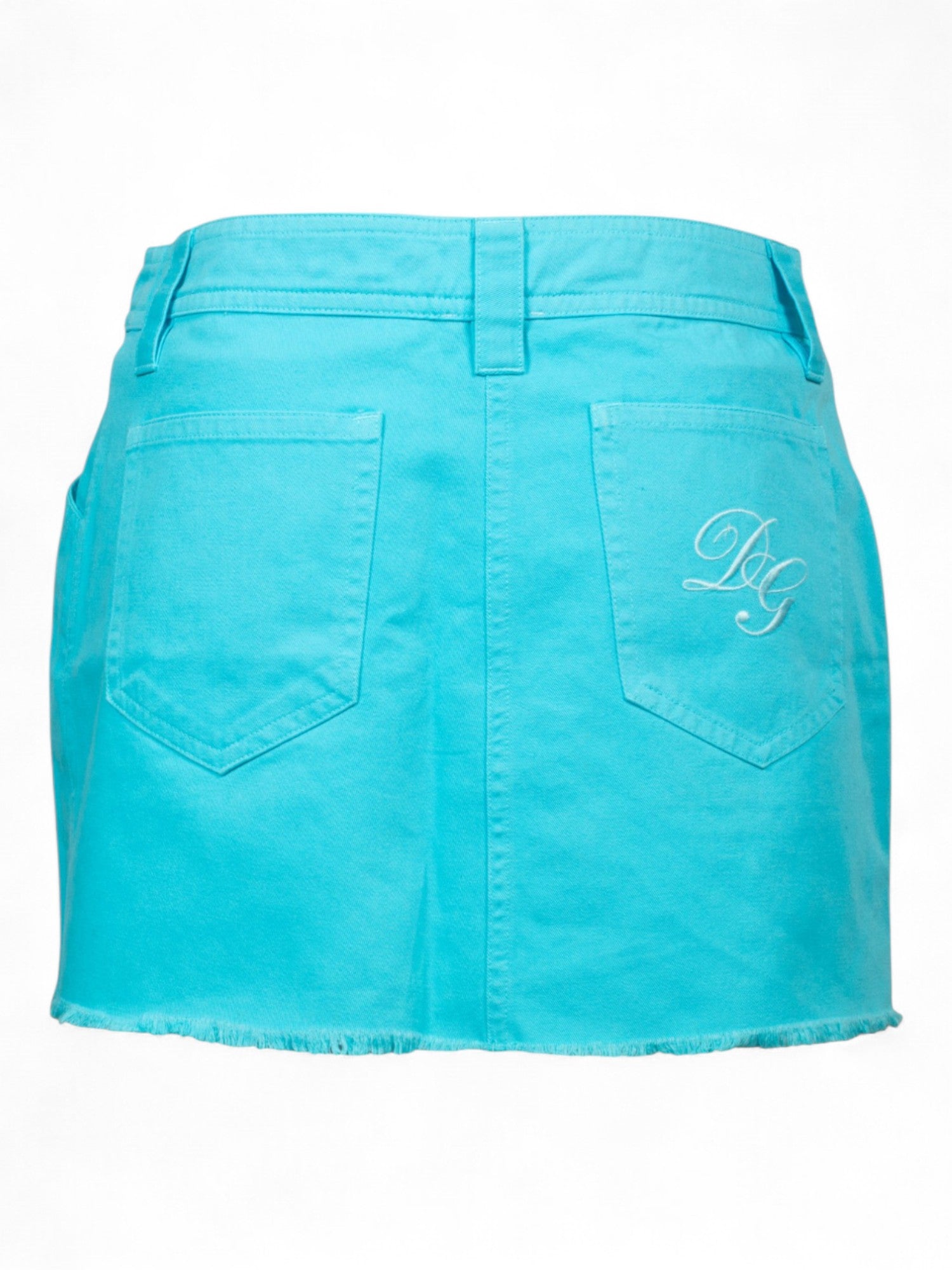 TURQUOISE DENIM MINI SKIRT
