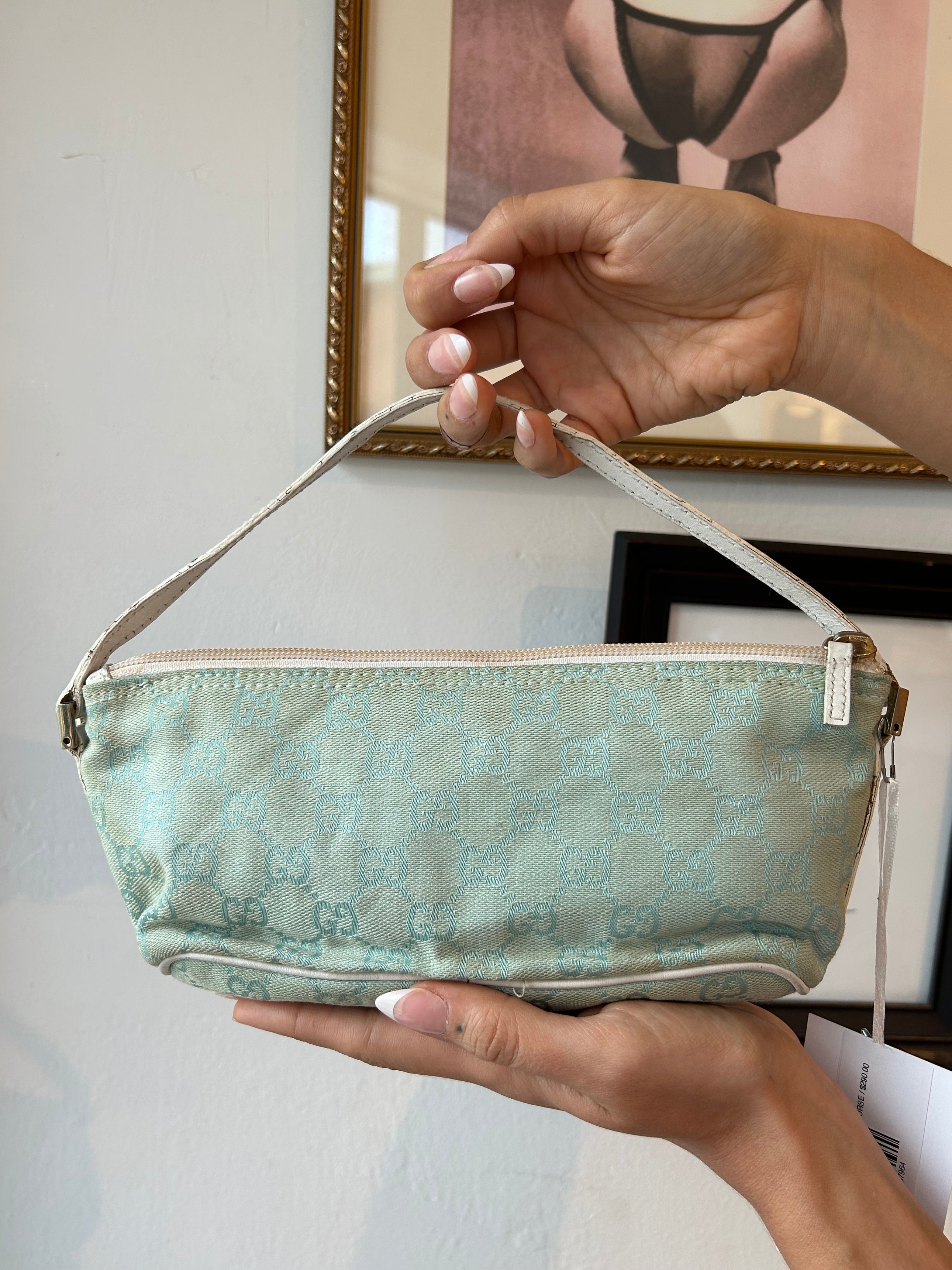 BABY BLUE MONOGRAM POCHETTE PURSE *as is*
