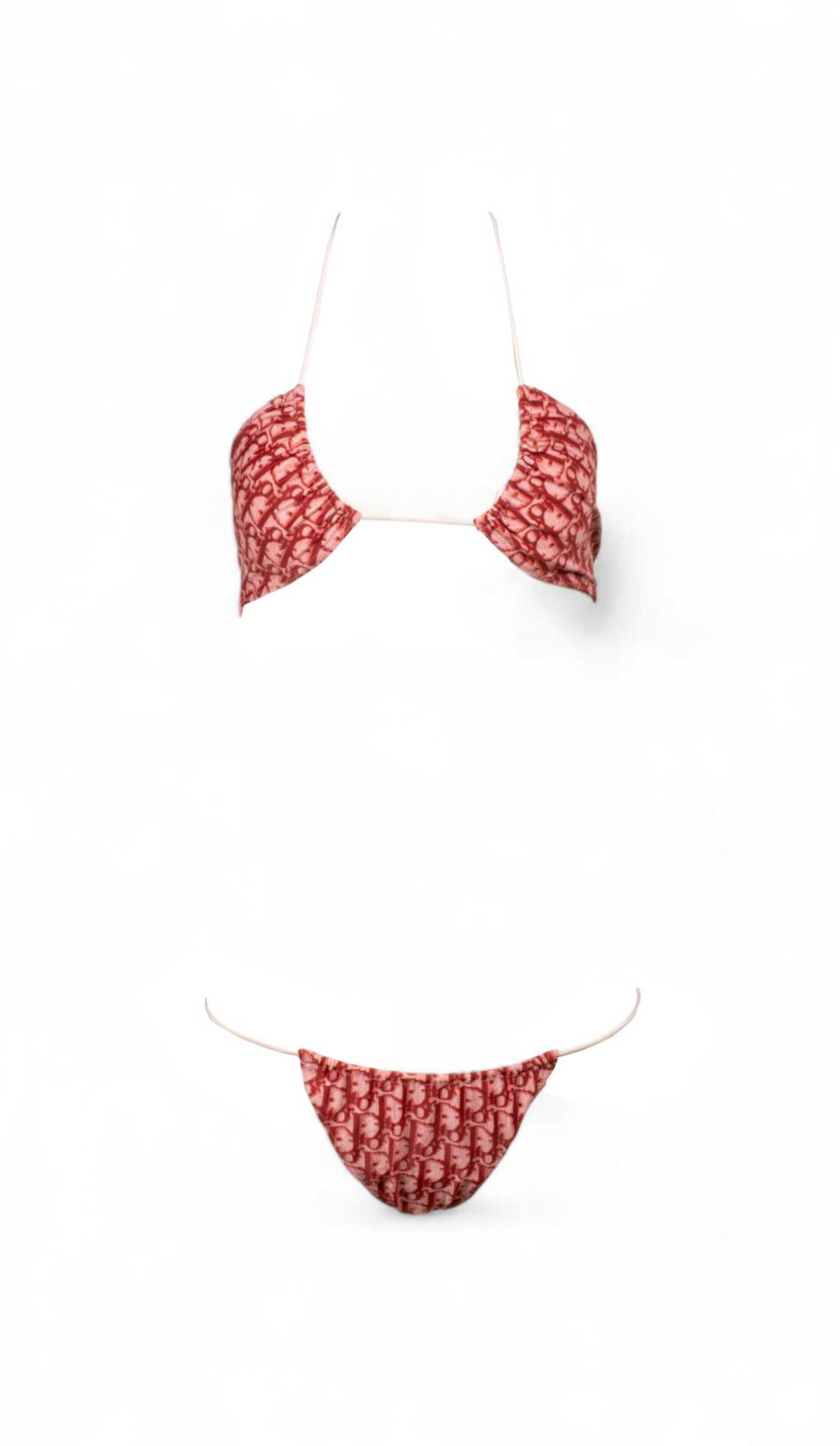 VINTAGE BURGUNDY OBLIQUE MONOGRAM 2PC BIKINI