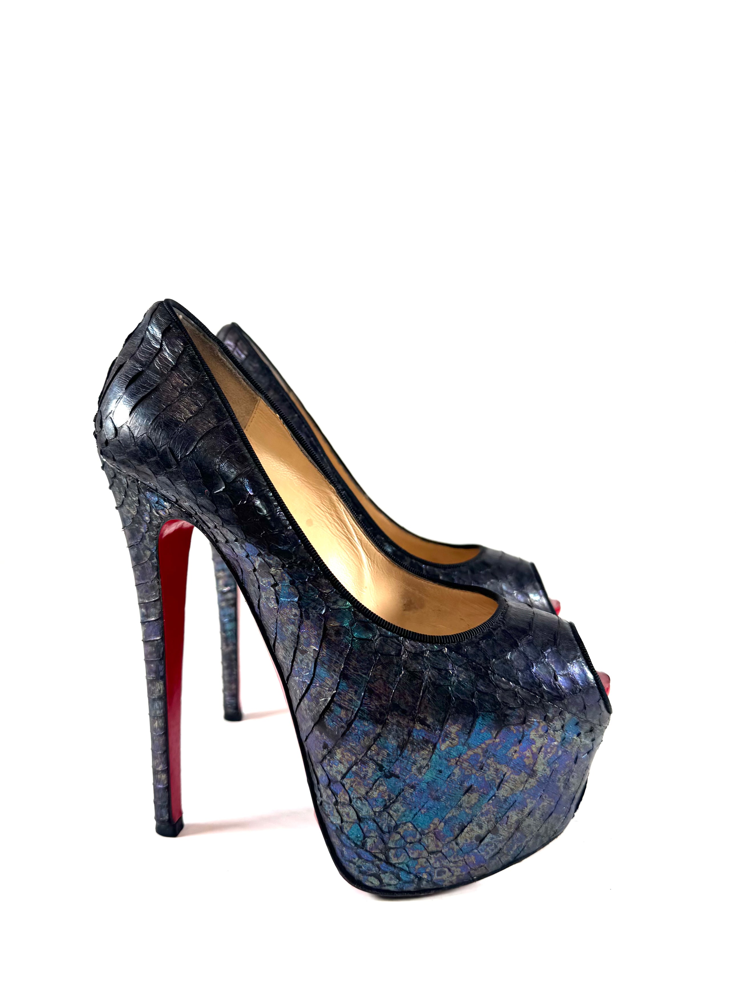 WATER SNAKE PEEP TOE HEELS