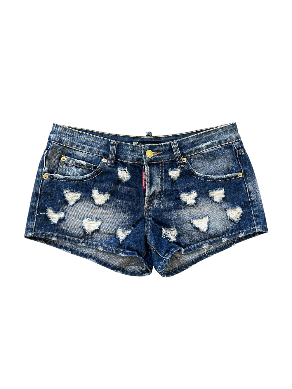 00S DISTRESSED DENIM MINI SHORTS