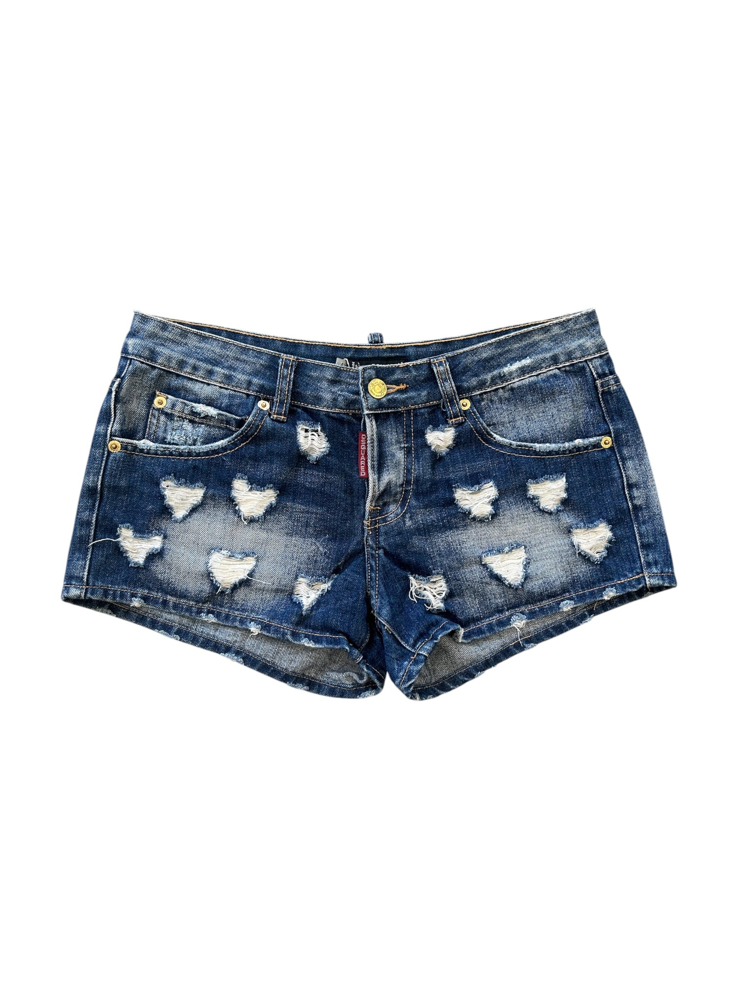 00S DISTRESSED DENIM MINI SHORTS