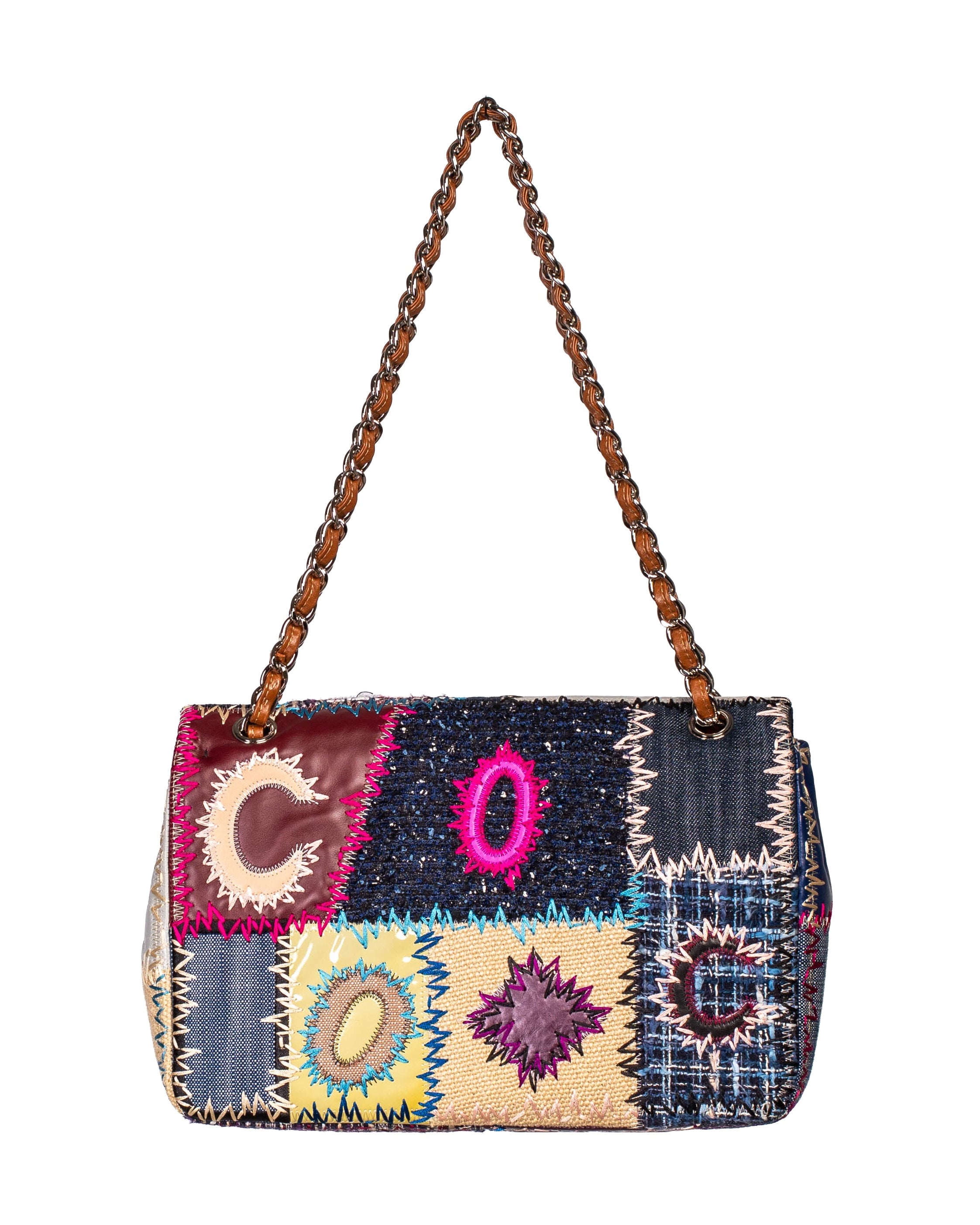 2015 COLLECTIBLE BLUE JUMBO PATCHWORK BAG