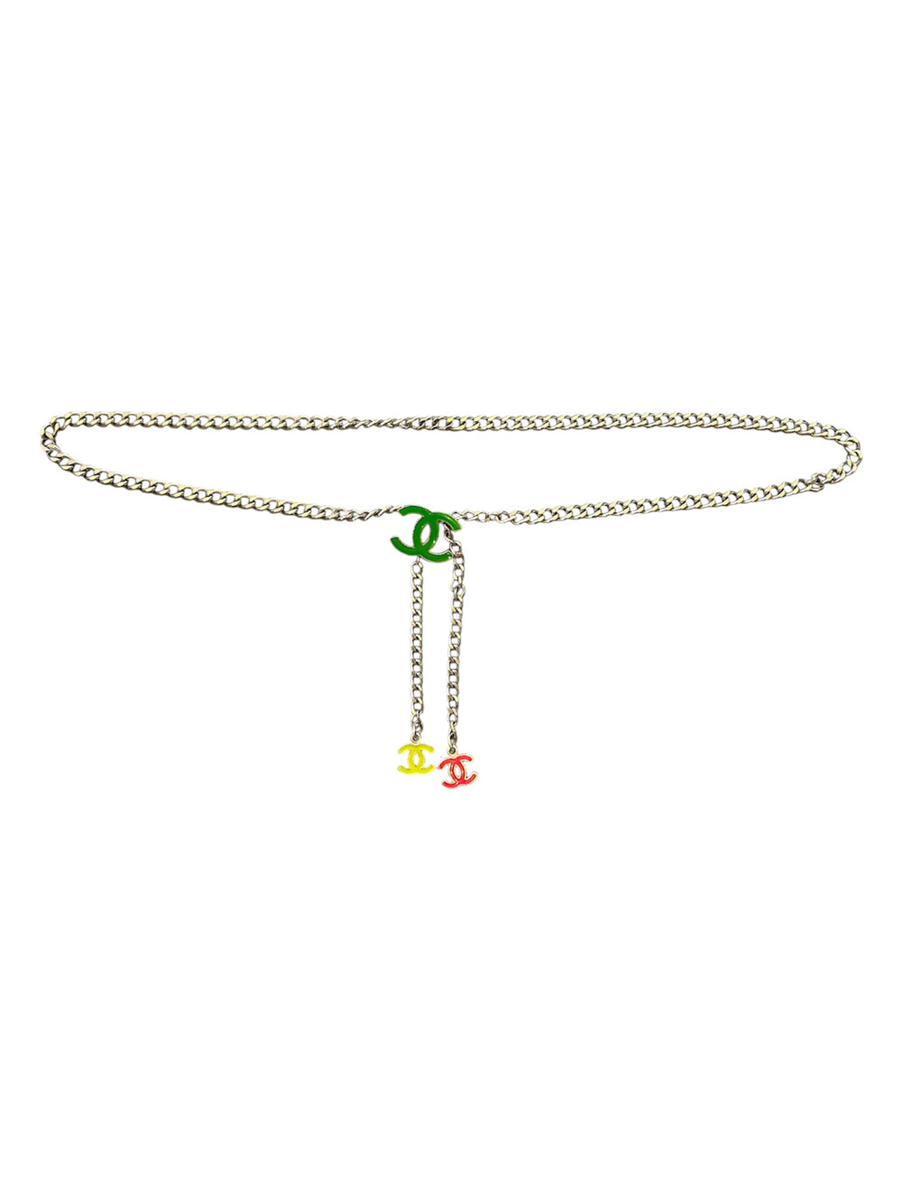 2004 GREEN RED YELLOW ENAMEL CC CHAIN BELT