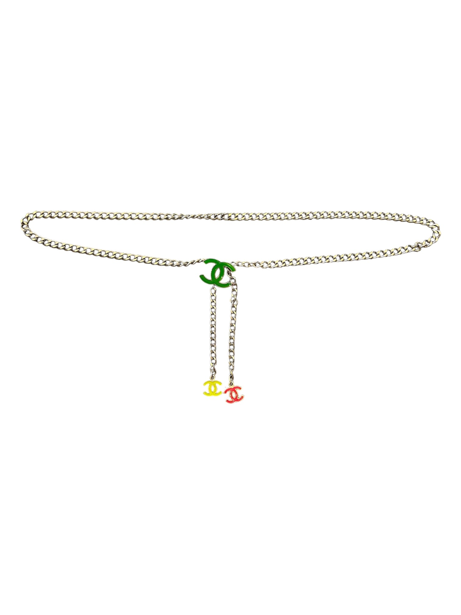 2004 GREEN RED YELLOW ENAMEL CC CHAIN BELT