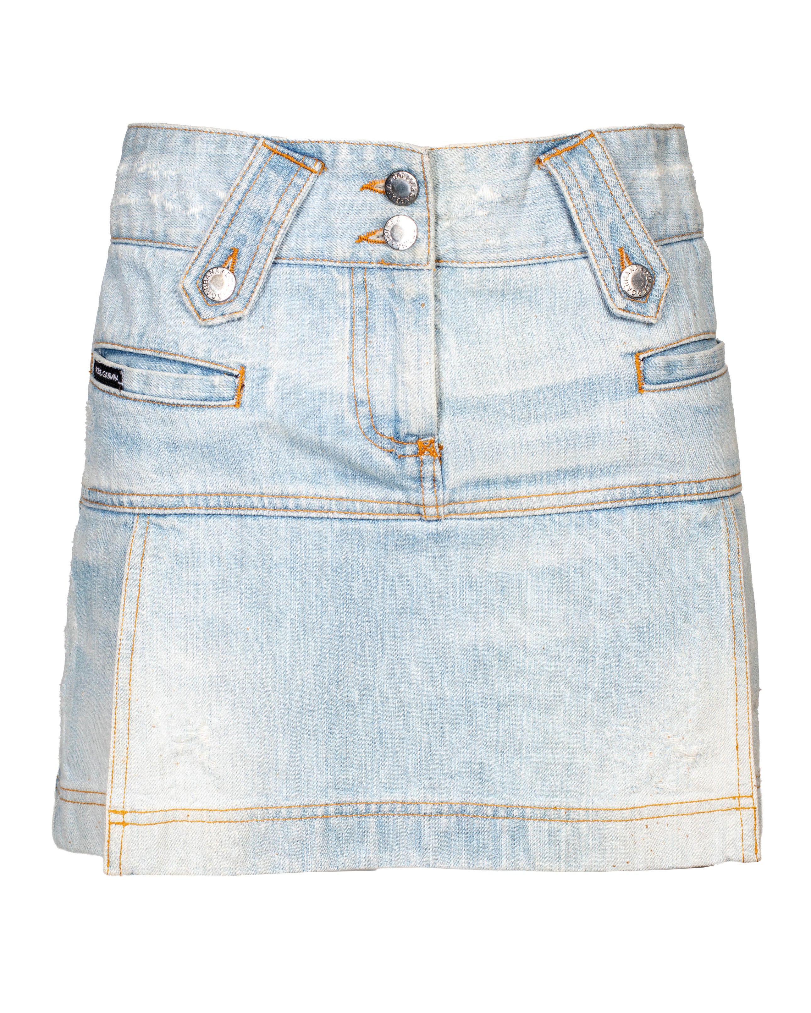 DENIM PLEATED SKIRT