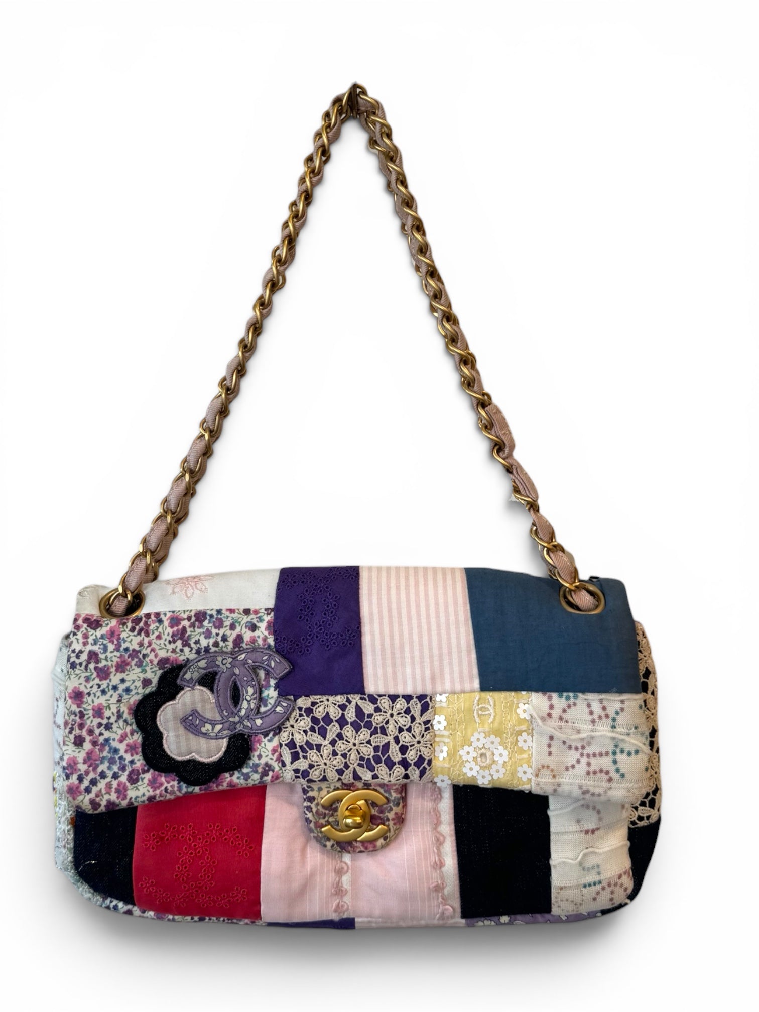 2006 LIMITED EDITION TWEED/LACE & PATCHWORK FLAP BAG
