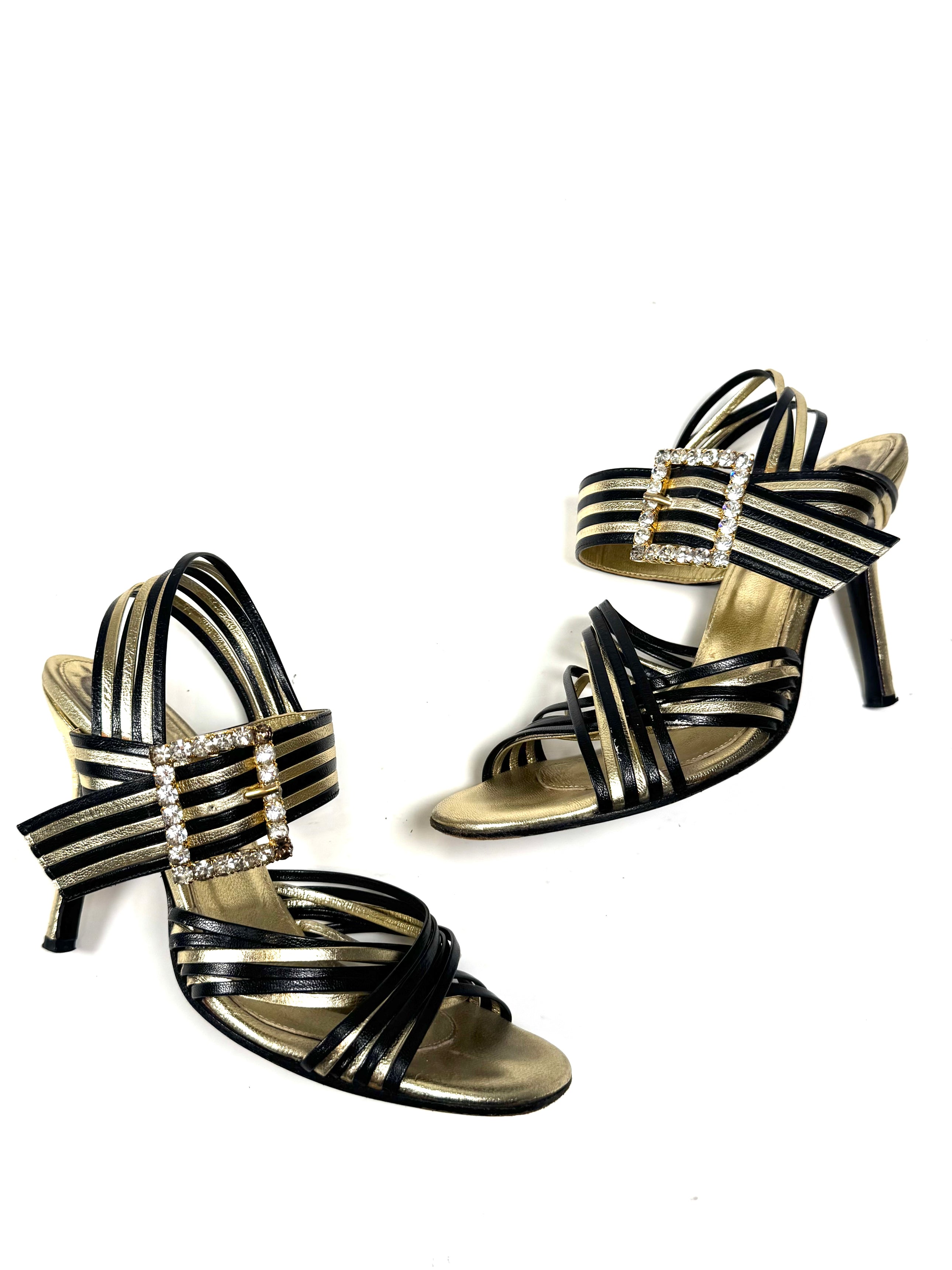 2001 LEATHER STRAP & BUCKLE HEELS