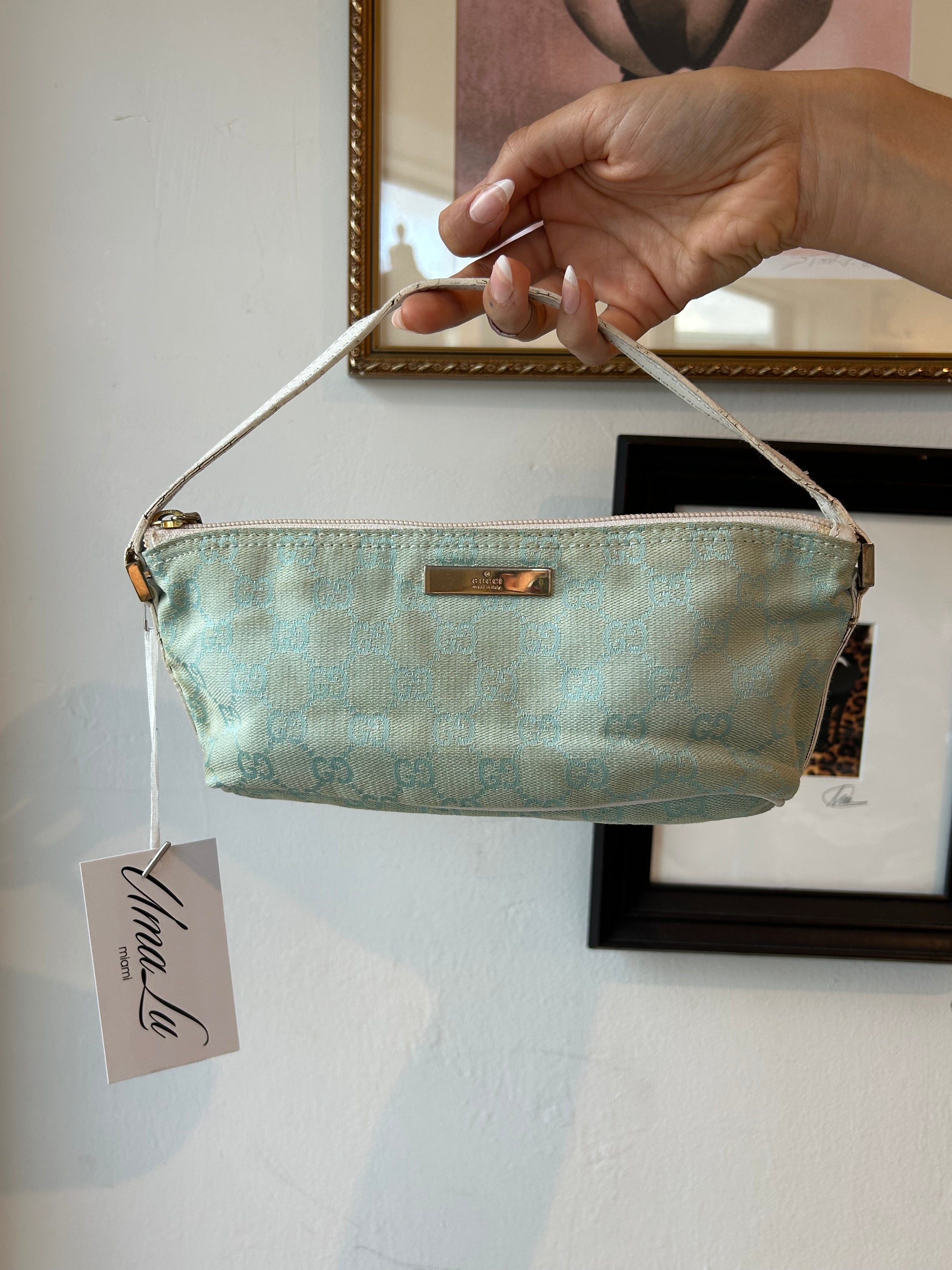 BABY BLUE MONOGRAM POCHETTE PURSE *as is*