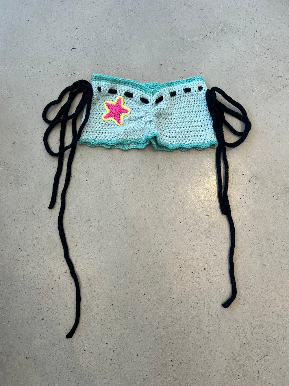 BABY BLUE STAR BOOTIES W TURQUOISE TRIM