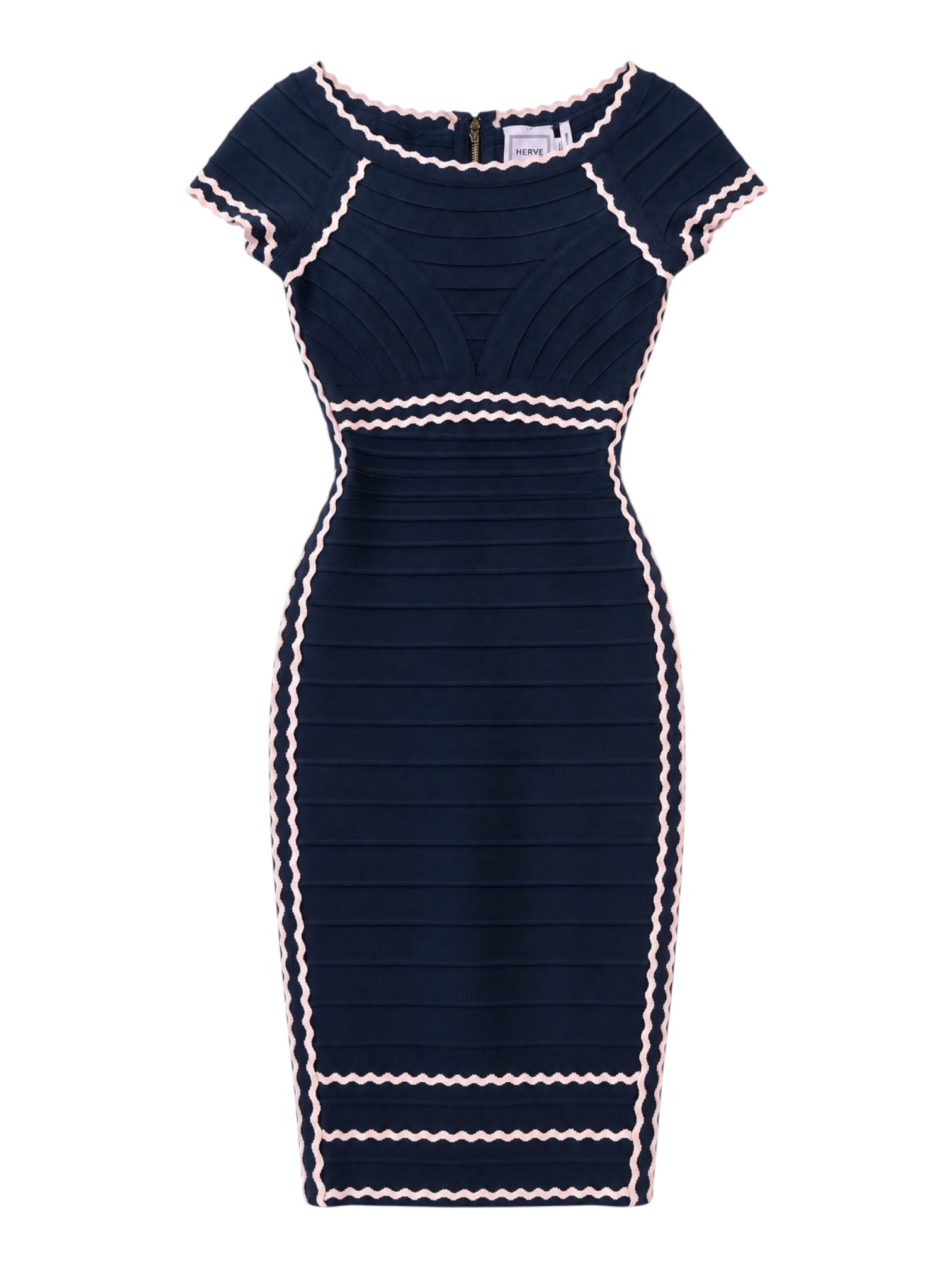 BLACK & BLUSH SWIRL OUTLINE S/S MINI DRESS @SM