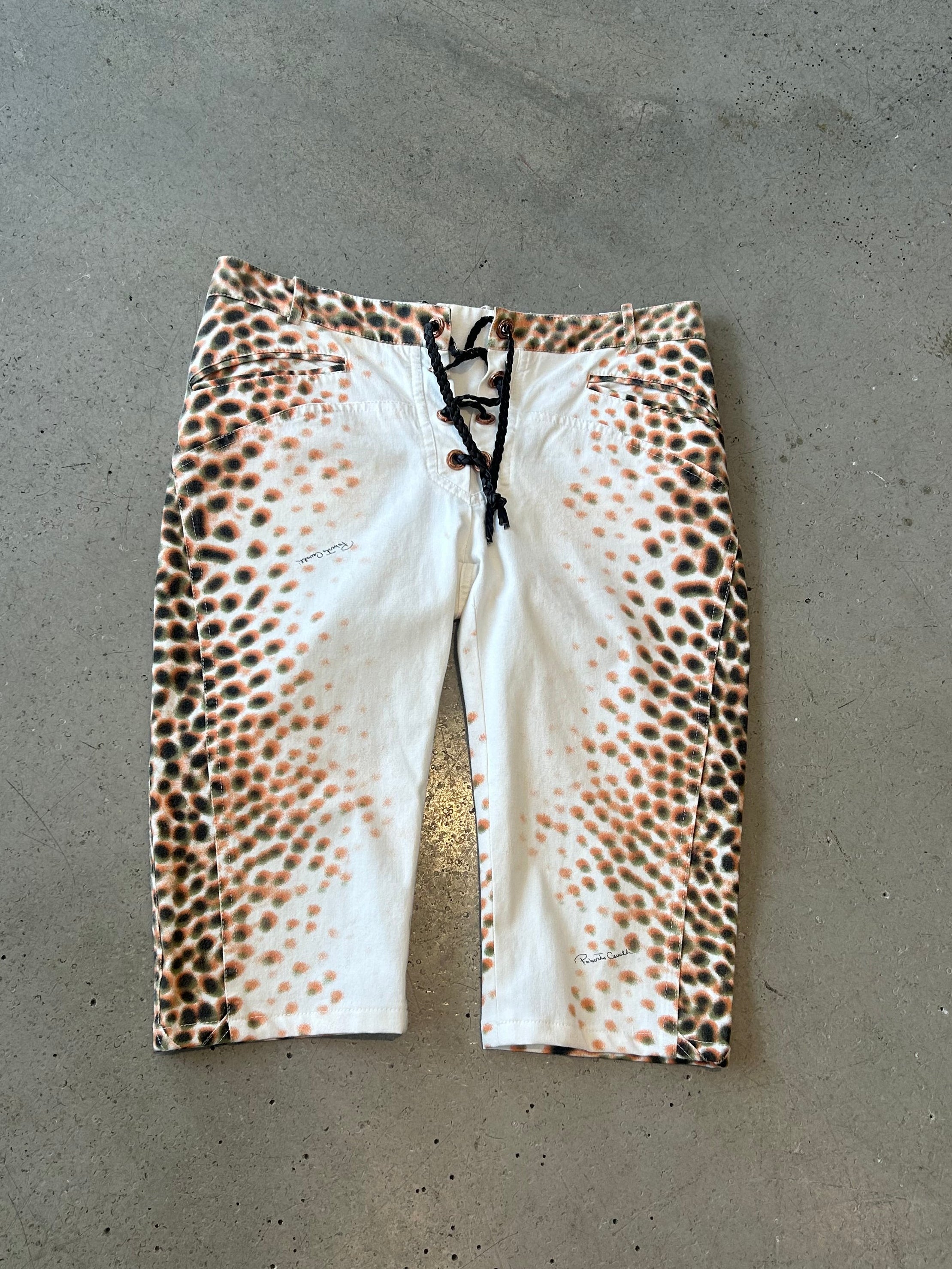 2002 ORANGE/BROWN SPOTTED LACE UP CAPRIS