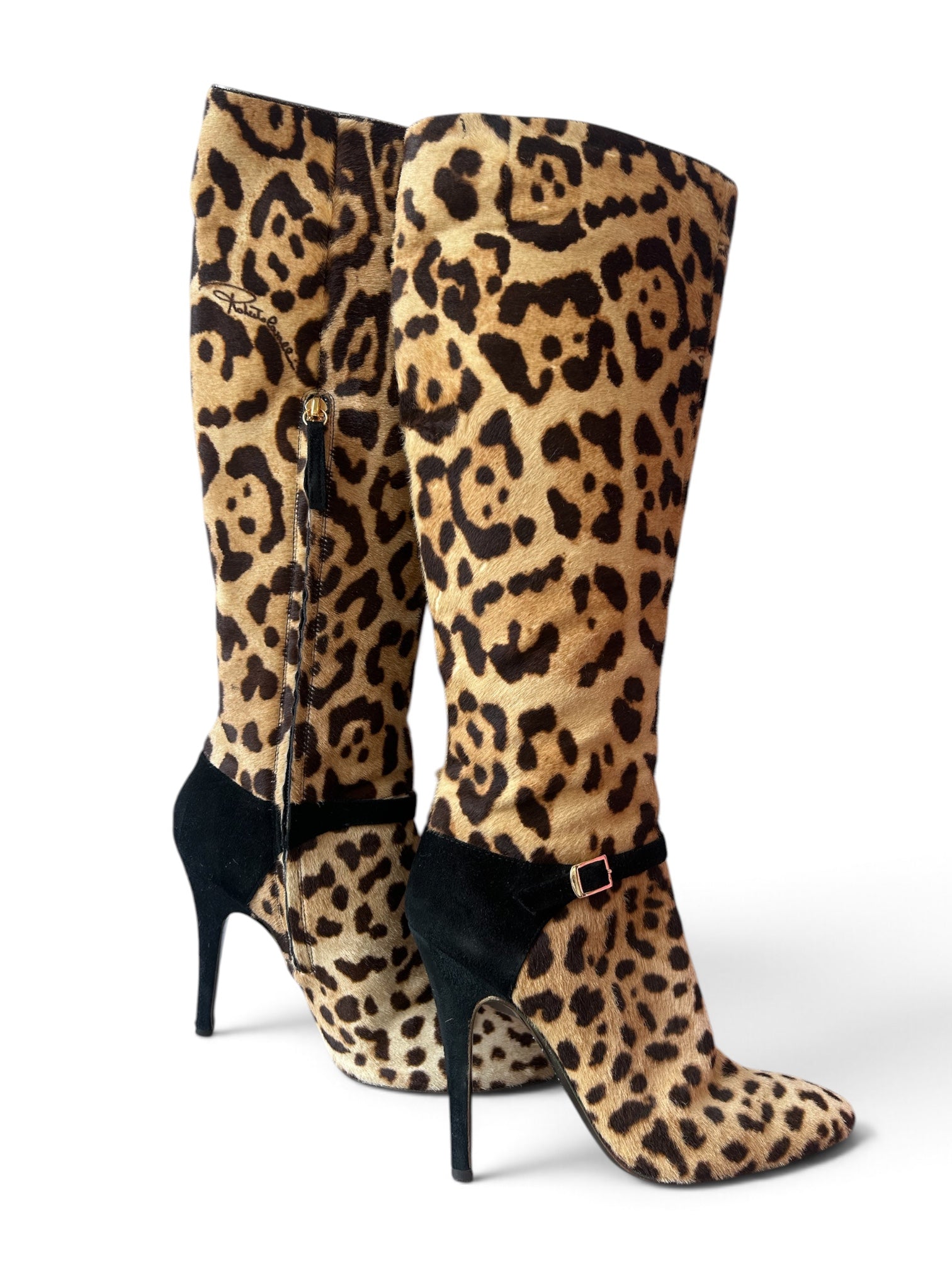 CHEETAH PRINT CALF HAIR KNEE HIGH BOOTS
