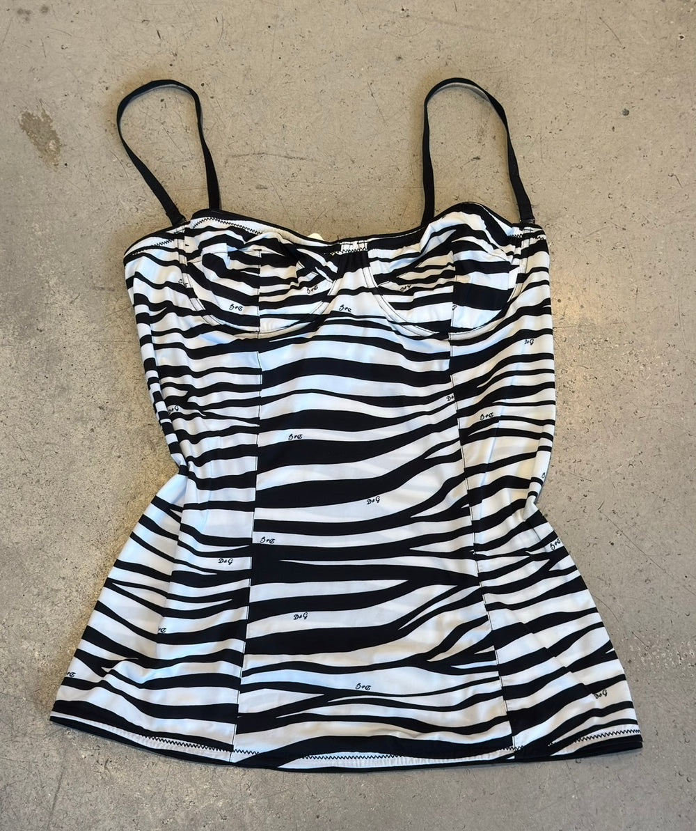 ZEBRA PRINTED BUSTIER TOP (NWT)
