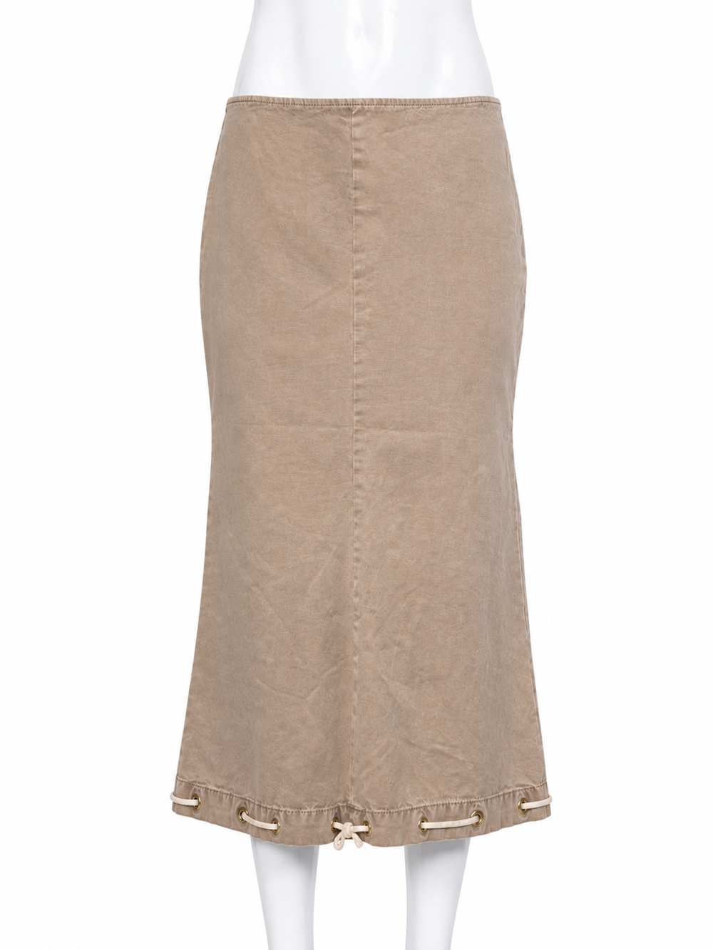 KHAKI LACE UP MAXI SKIRT (NWT)