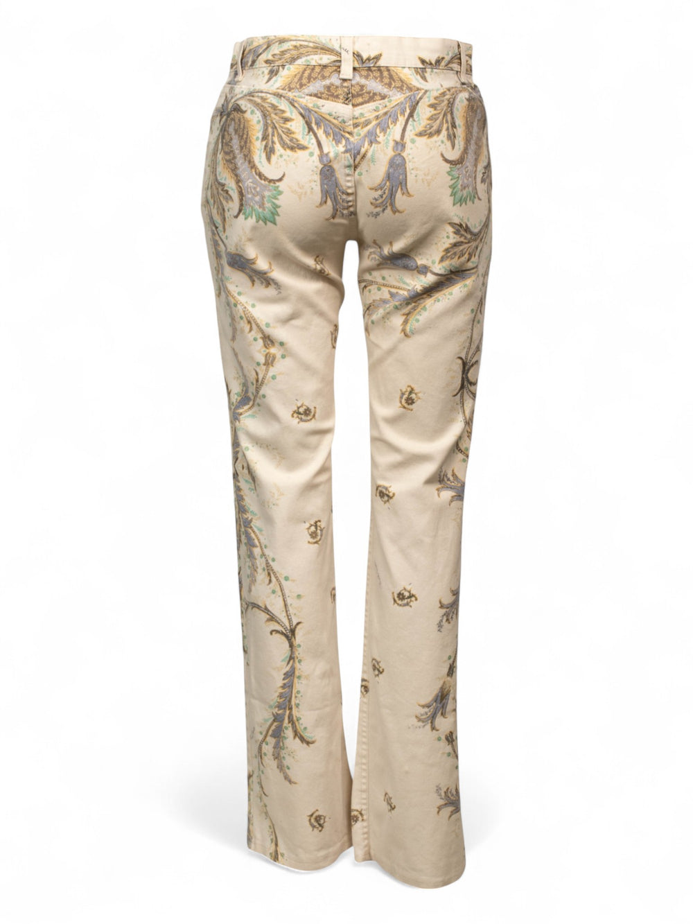 VINTAGE TAN PAISLEY PRINTED JEANS