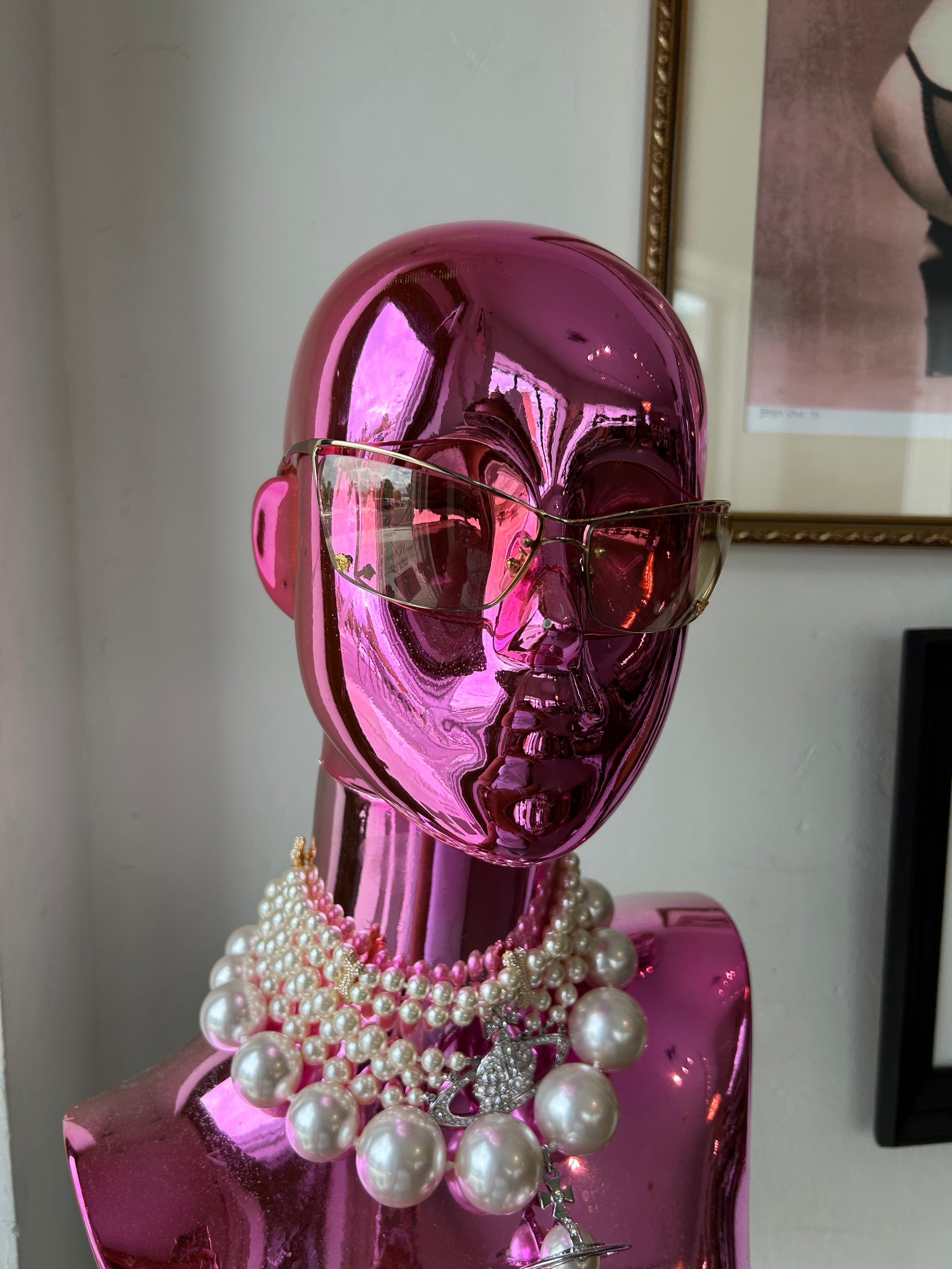 GOLD WIRED YELLOW TINTED MEDUSA SUNGLASSES