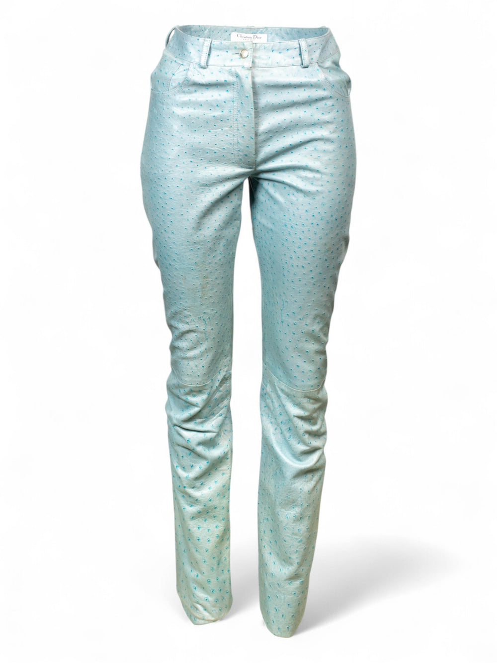 FW2000 OSTRICH LEATHER BLUE PANTS @LLUO