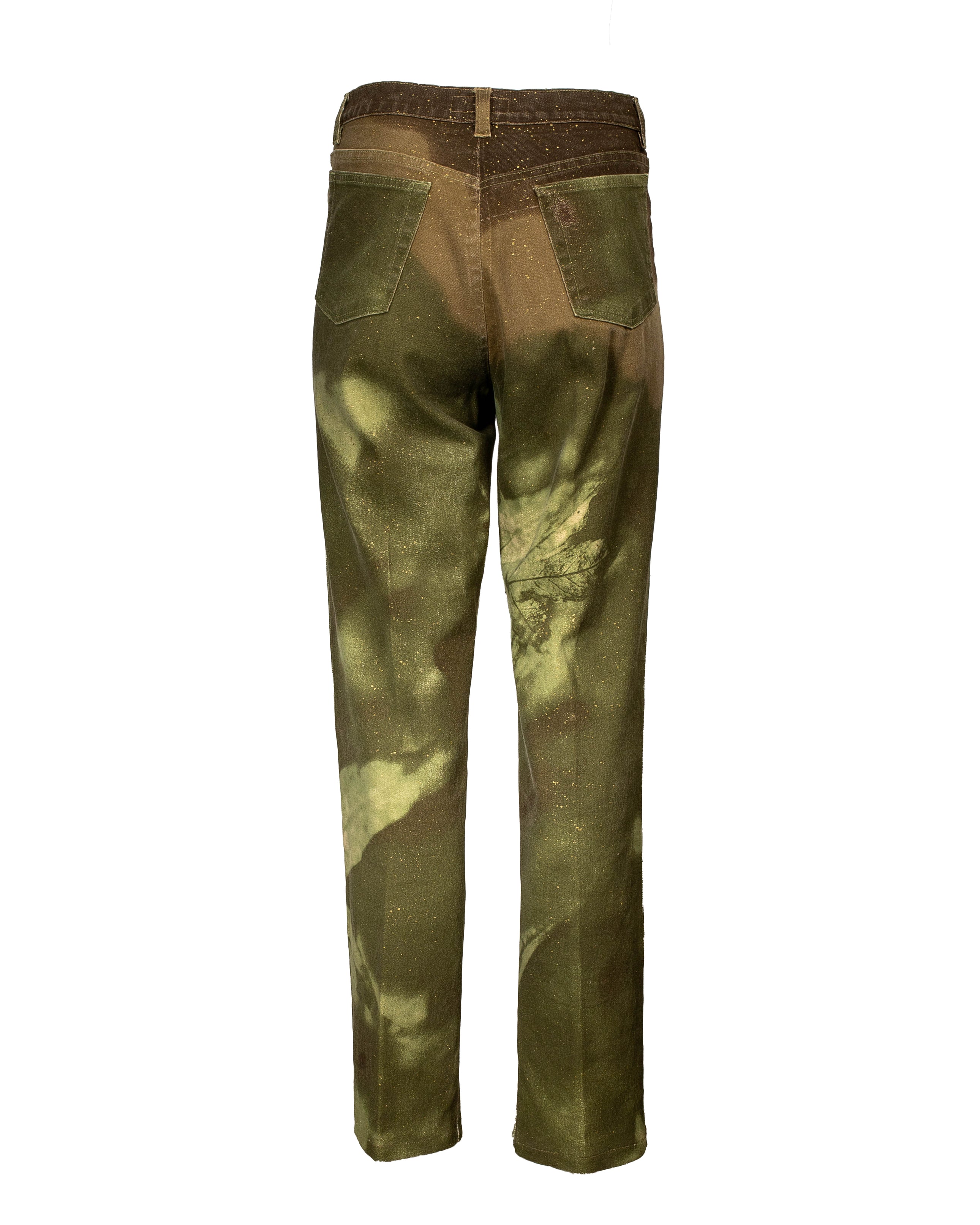 FW99 CANNABIS PRINTED JEANS