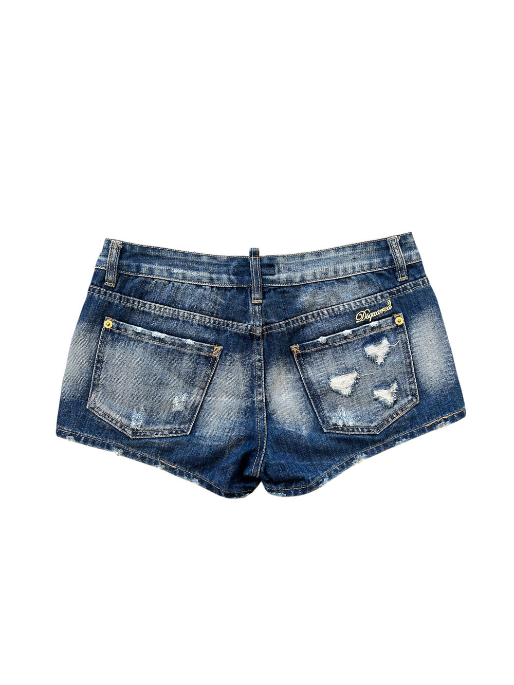 00S DISTRESSED DENIM MINI SHORTS