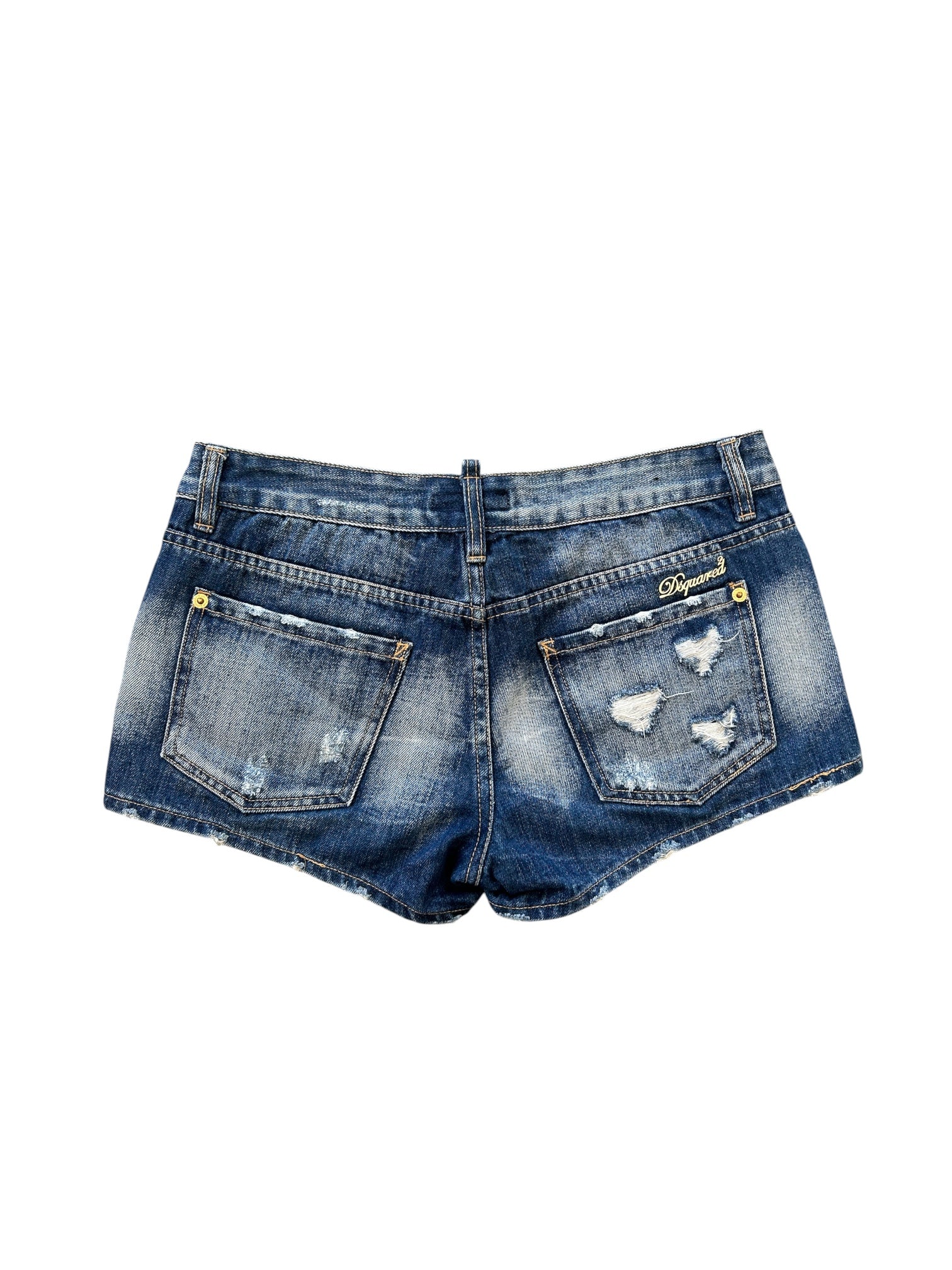 00S DISTRESSED DENIM MINI SHORTS