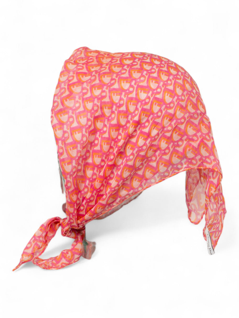 PINK MONOGRAM SILK SHEER SCARF