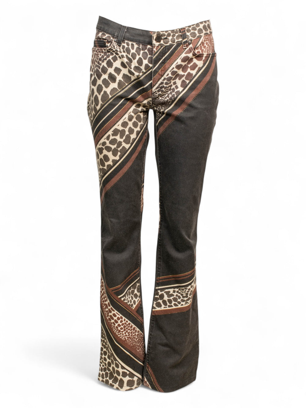 2005 GIRAFFE PRINTED BROWN TONE JEANS