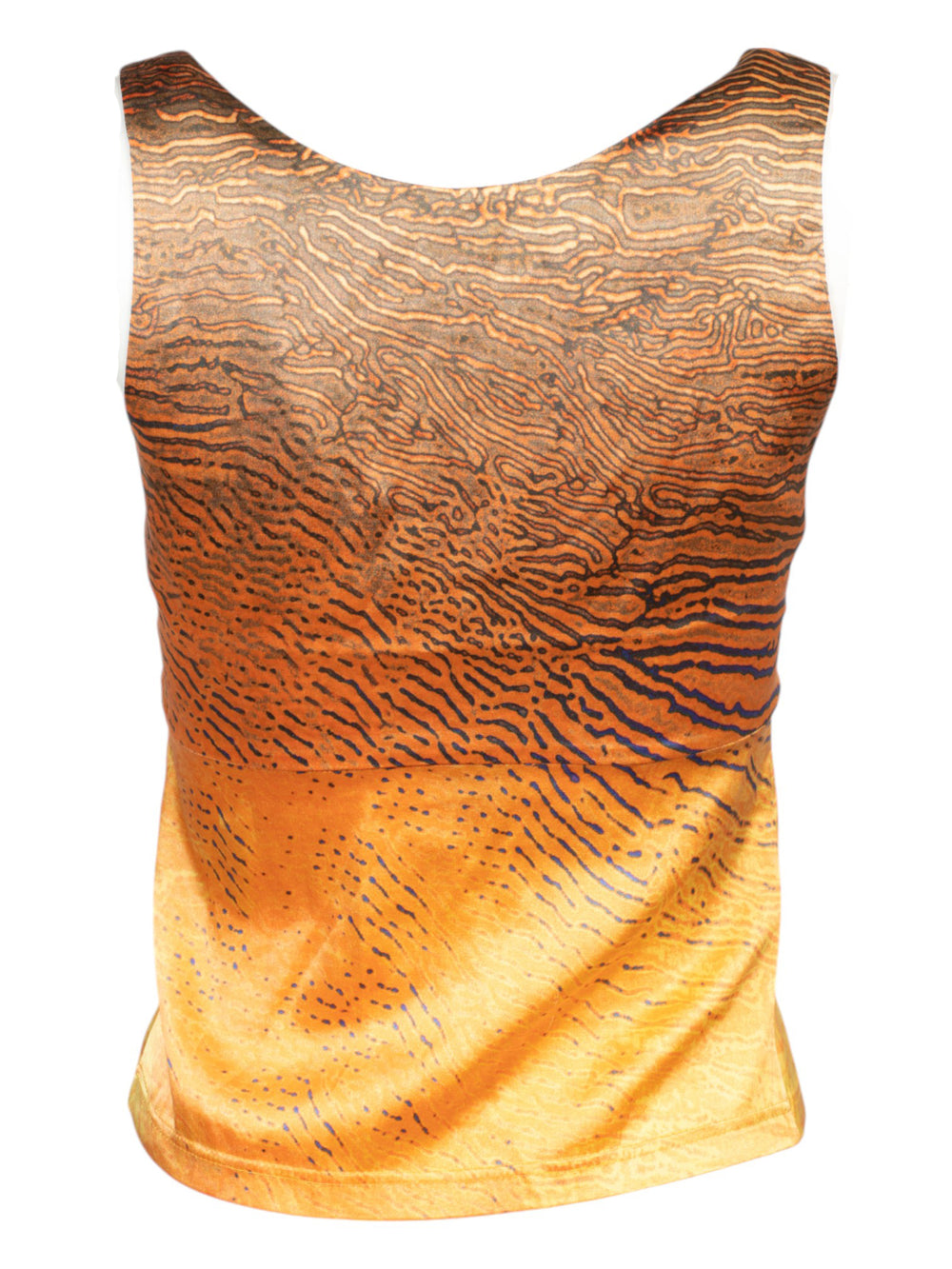 SS01 ORANGE ABSTRACT PRINTED SILK TANK