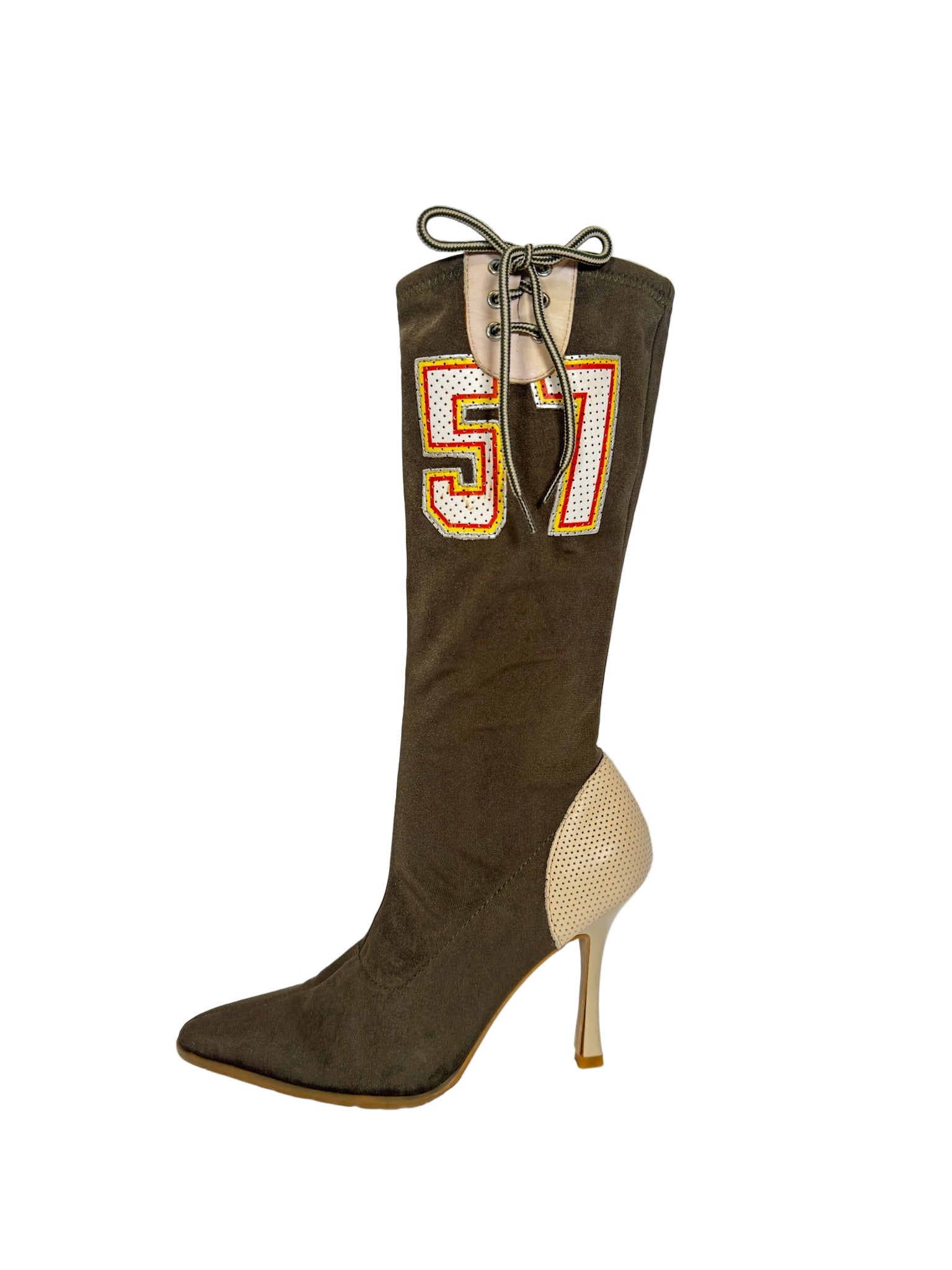 RARE "57" KNEE HIGH OLIVE GREEN BOOTS