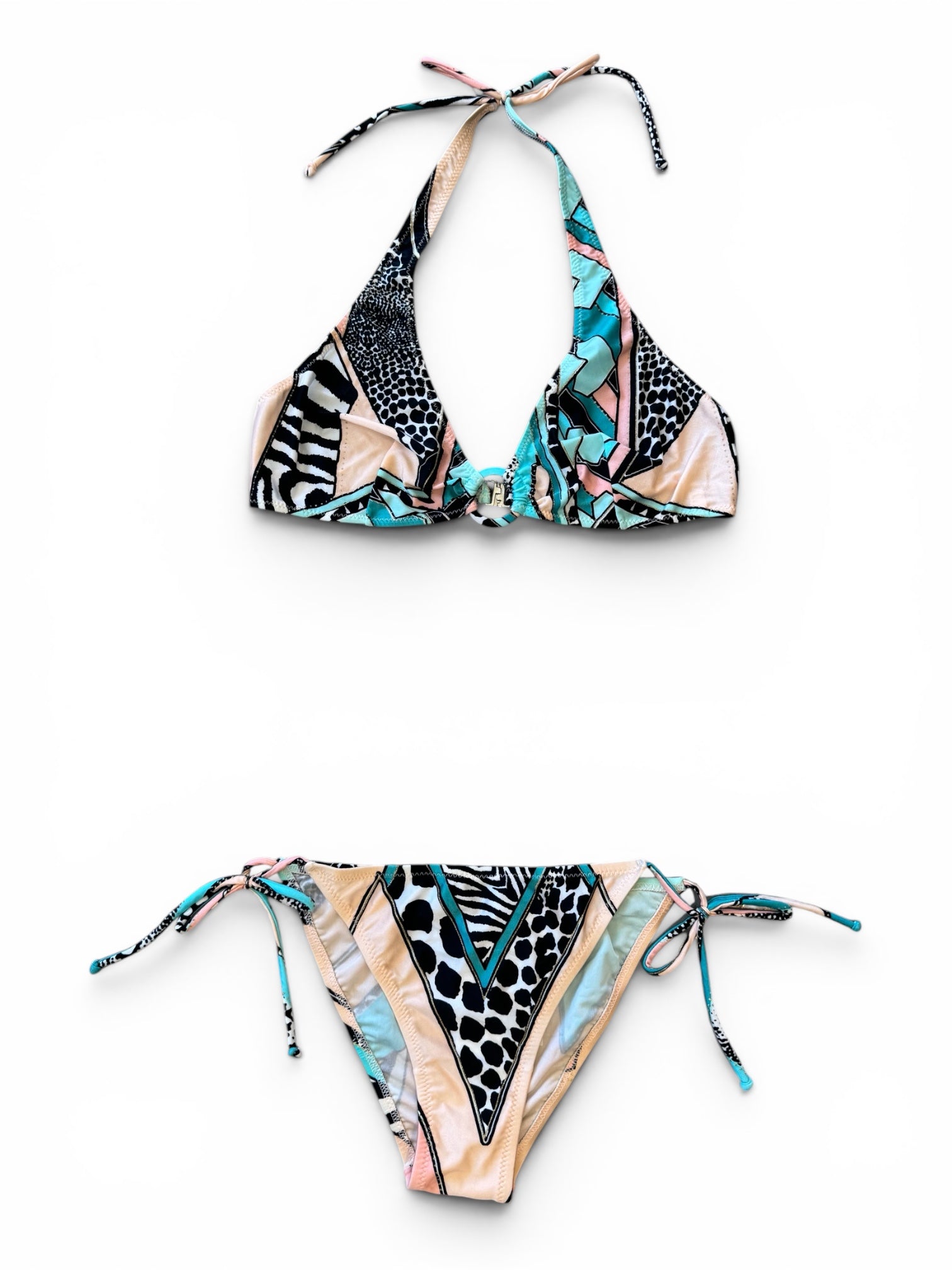 PINK/BLUE GEOMETRIC & ANIMAL PRINT BIKINI (NWT)