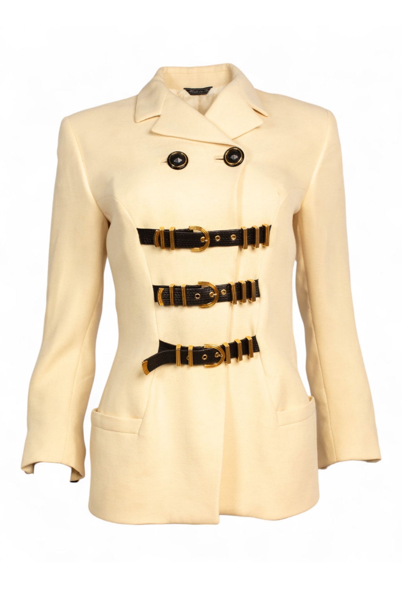 FW1992/93 S&M BONDAGE CREAM BUCKLE BLAZER @JCCG