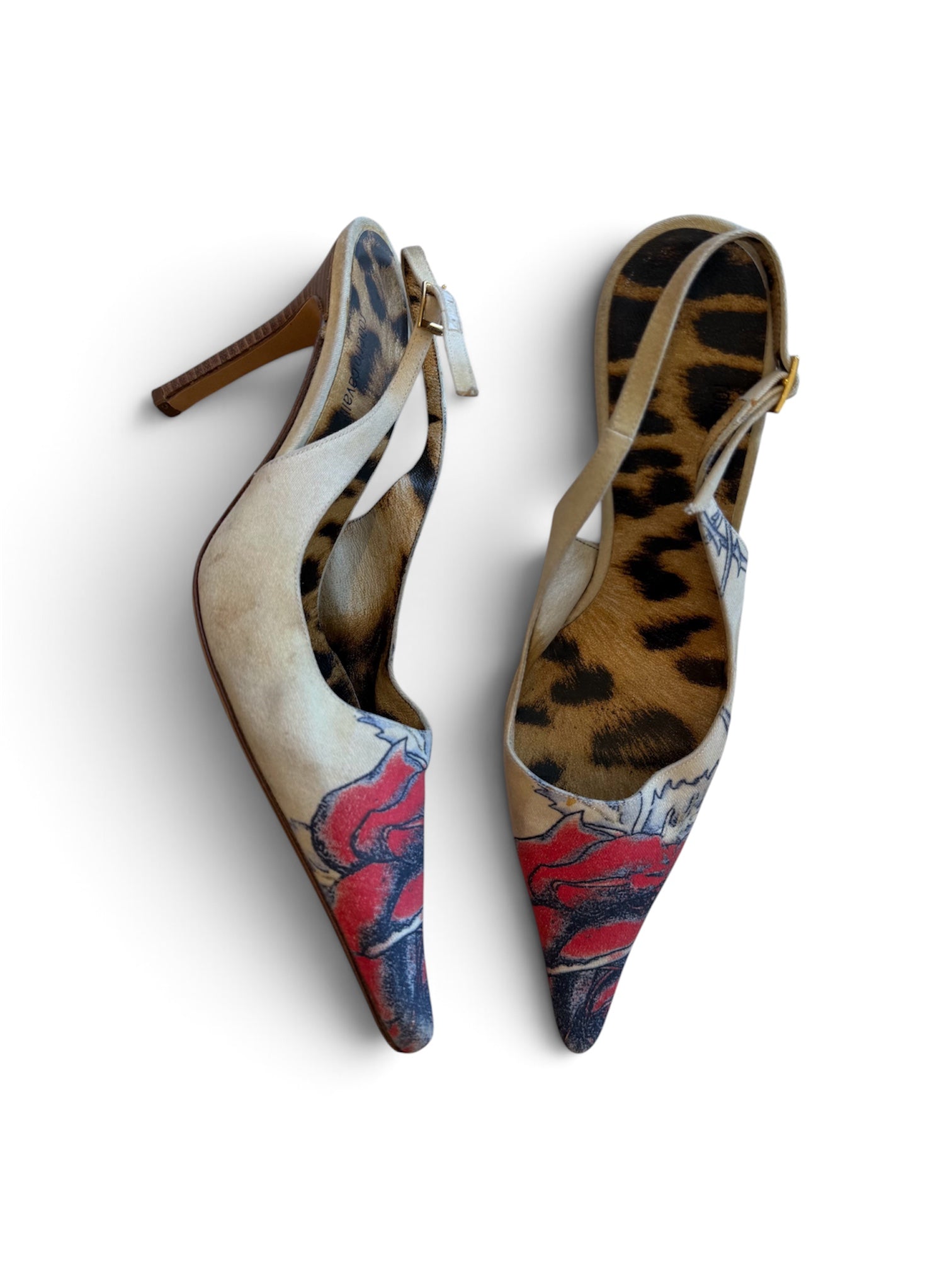 RARE 2003 AMOUR PRINT SLINGBACK HEELS @ALISHAG