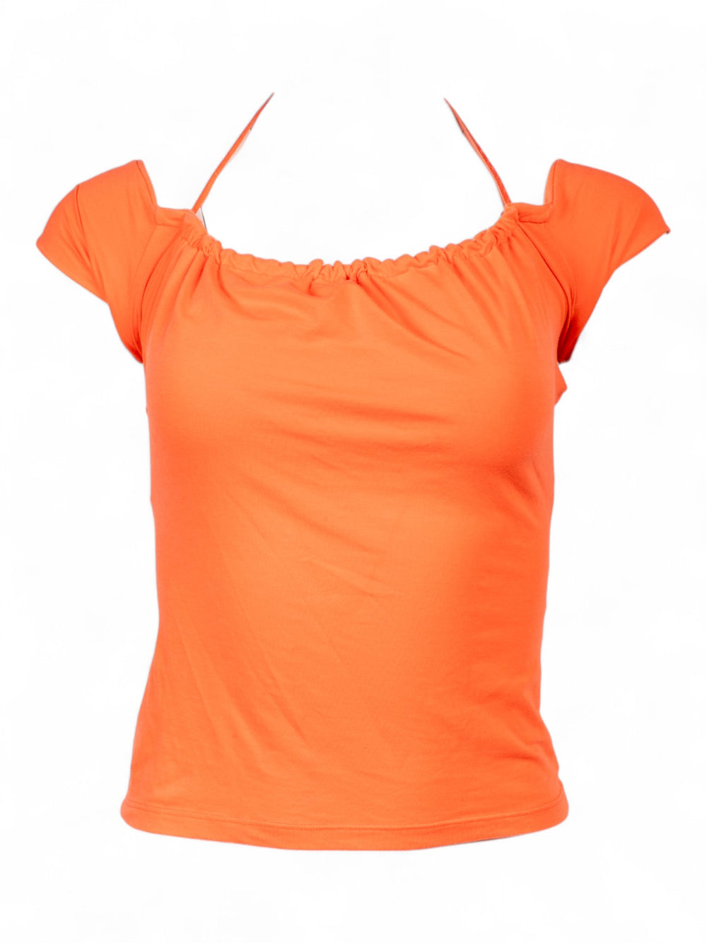 ORANGE COTTON OFF SHOULDER TOP