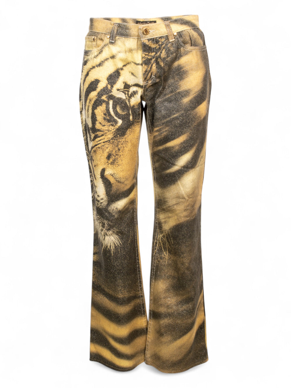 FW00 TIGER PRINTED SPARKLE JEANS
