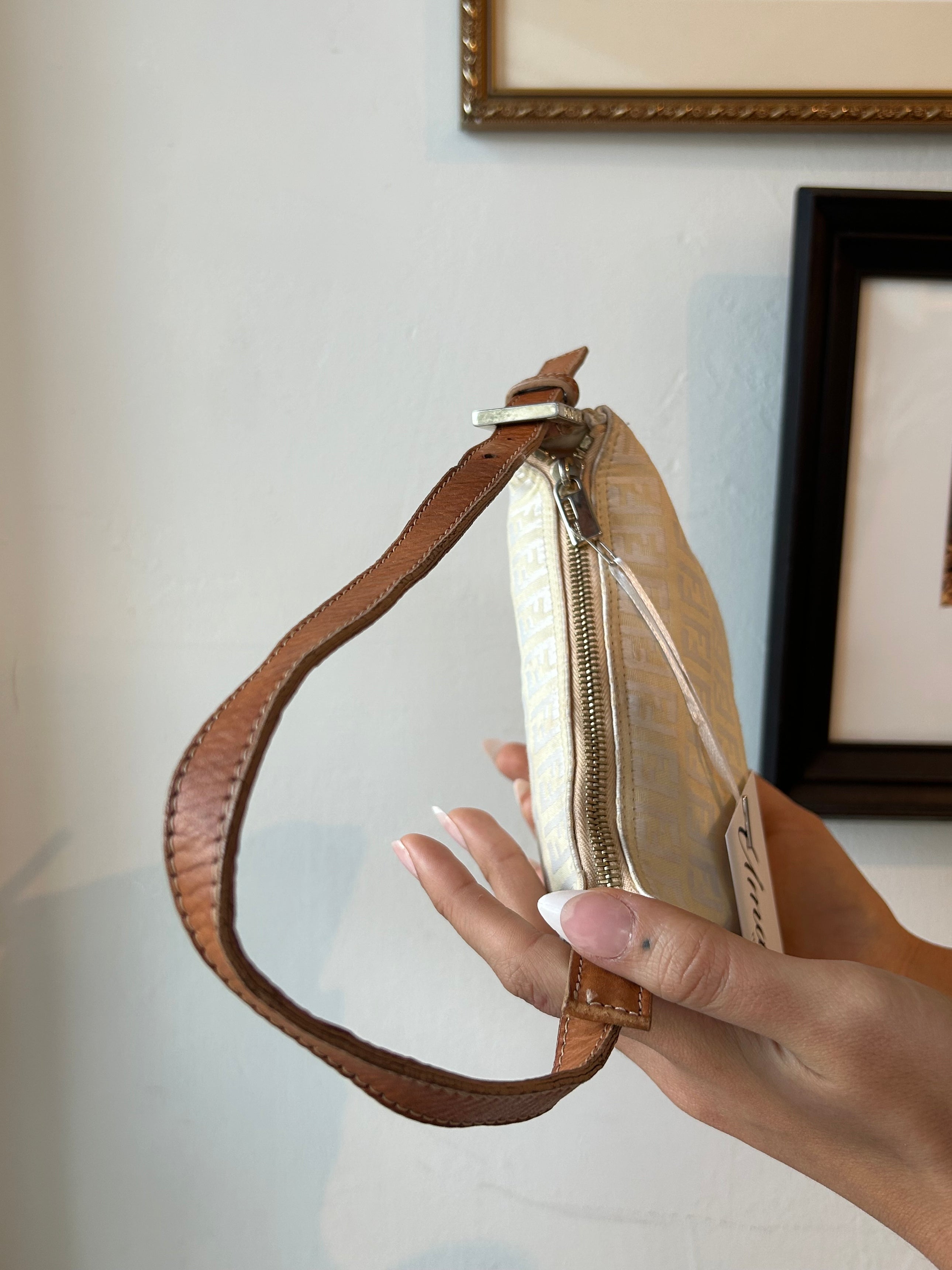 ZUCCHINO MONOGRAM IVORY HANDBAG *AS IS*