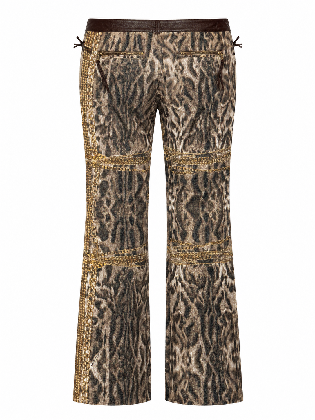 2003 CHEETAH & CHAIN JEANS W LEATHER TRIM