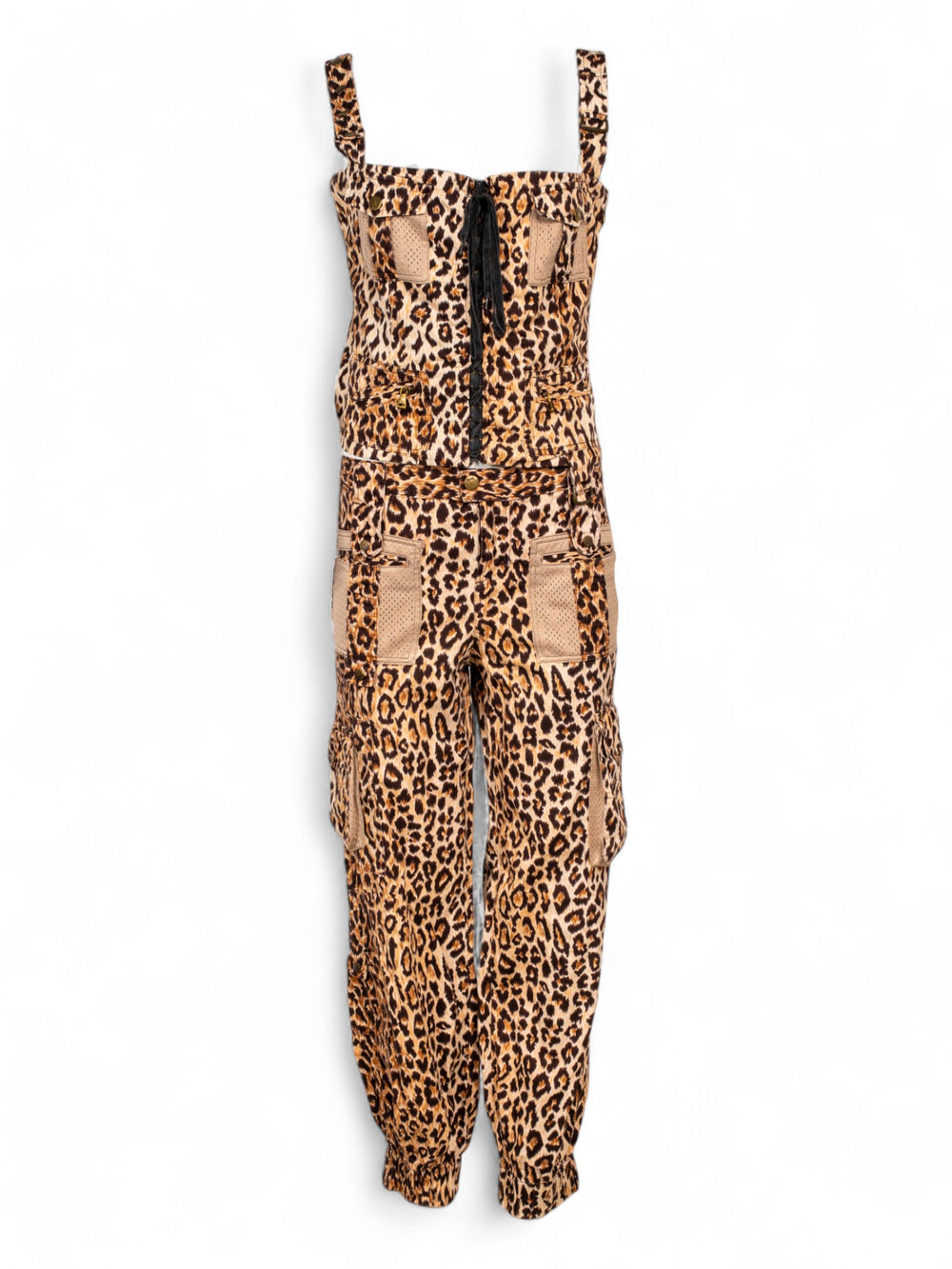 LEOPARD PRINTED CARGO TOP & PANT SET