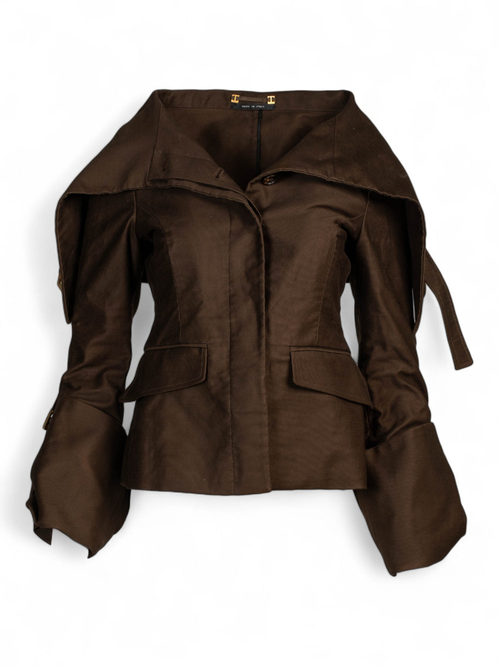 FW03 RUNWAY TAILORED BROWN COLLARED JACKET