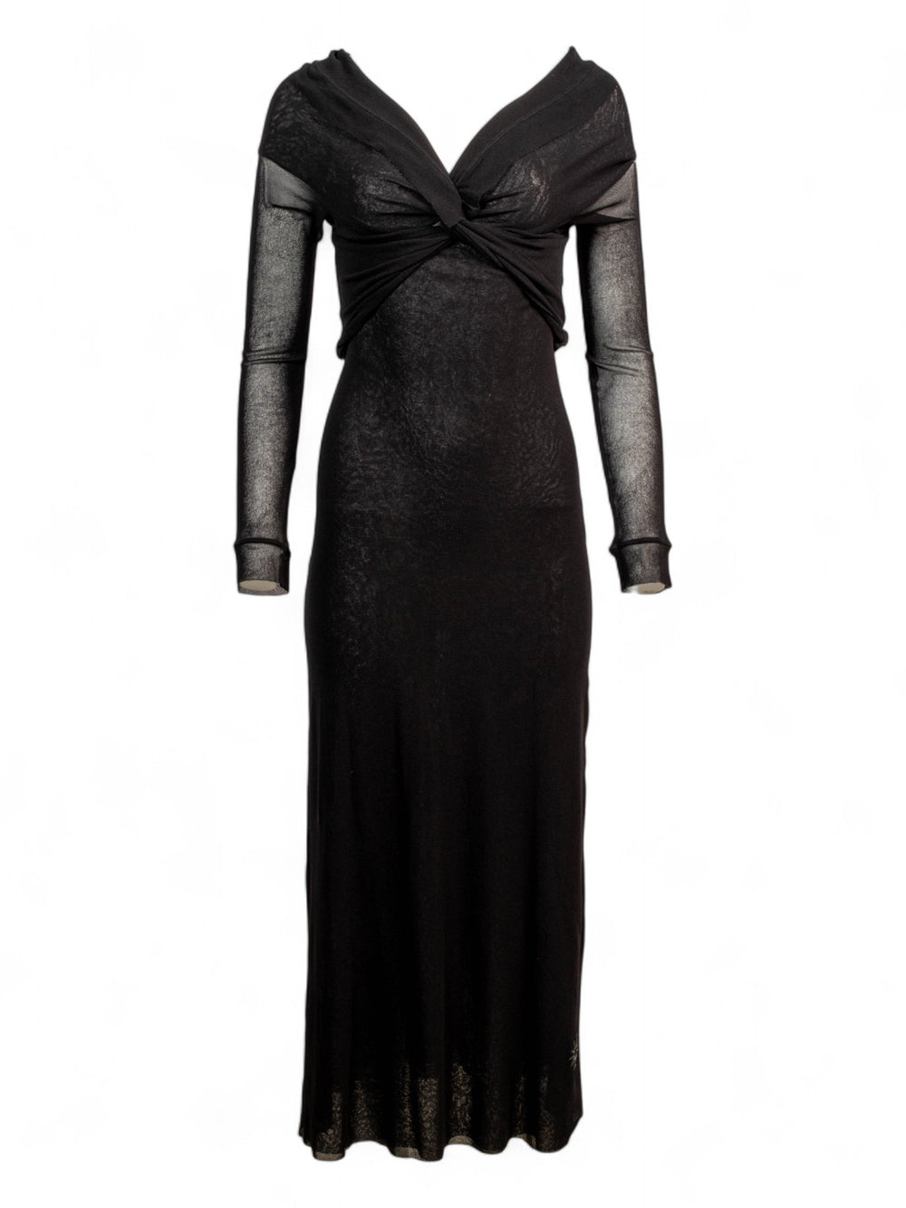 MESH BLACK LONG SLEEVE DRESS @TYCHA