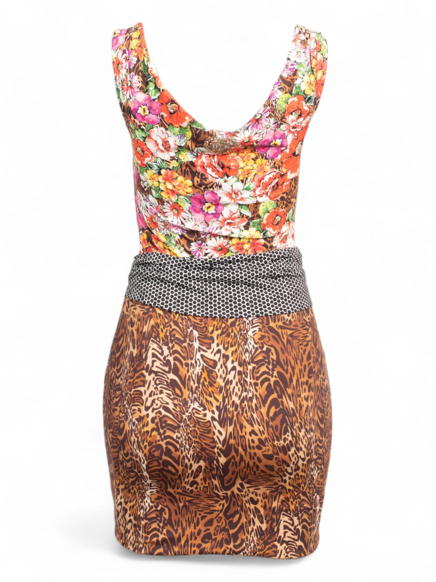 FLORAL AND CHEETAH DRESS