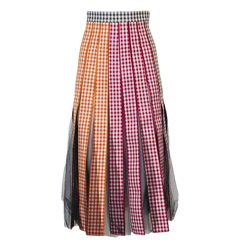 CHECKERED MAXI SKIRT