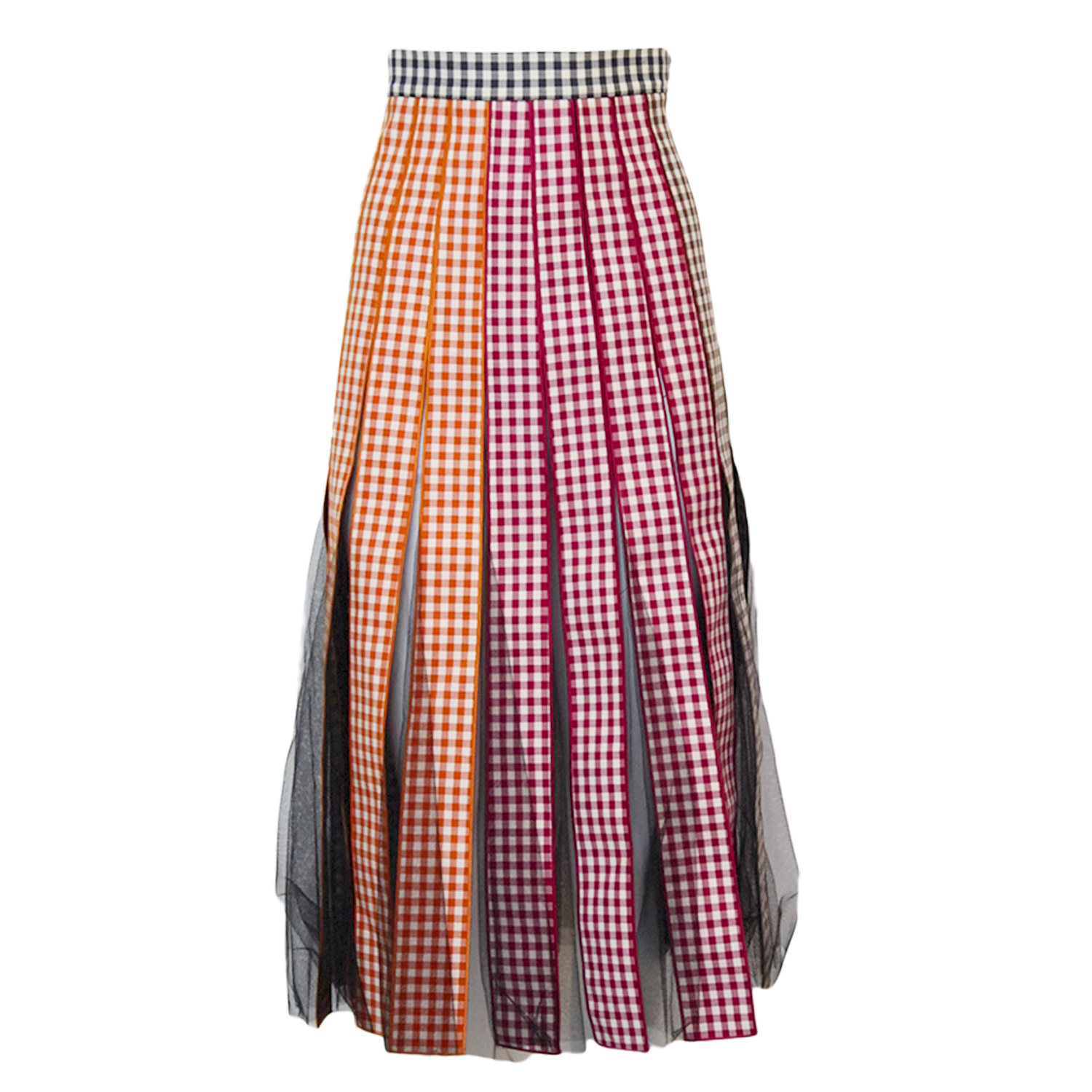 CHECKERED MAXI SKIRT