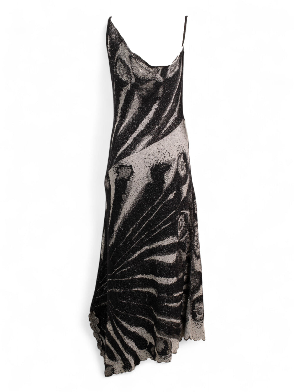 00S BUTTERFLY PRINTED BLACK & GREY KNIT DRESS