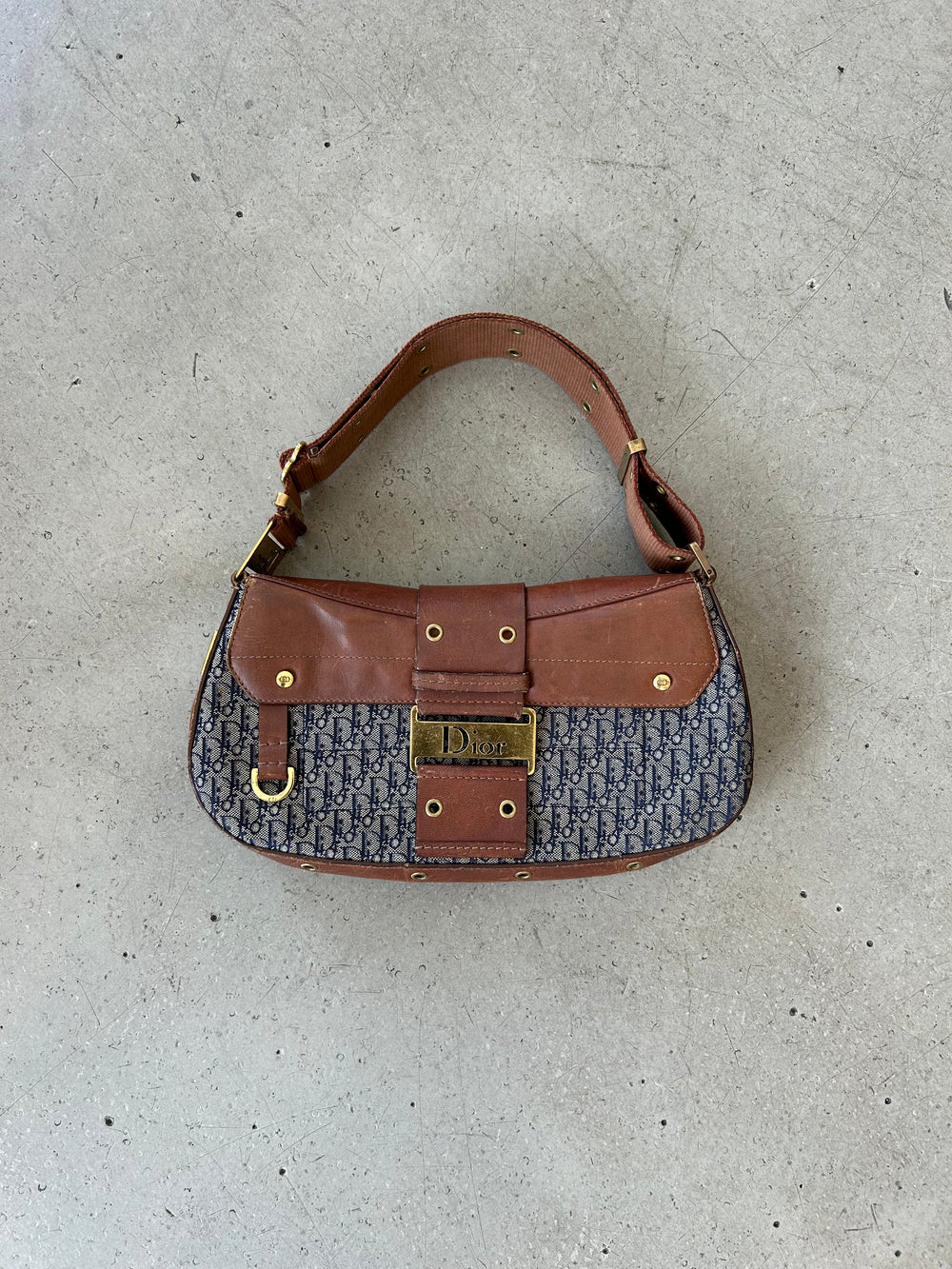 MONOGRAM BROWN LEATHER COLUMBUS BAG(as is)@SM