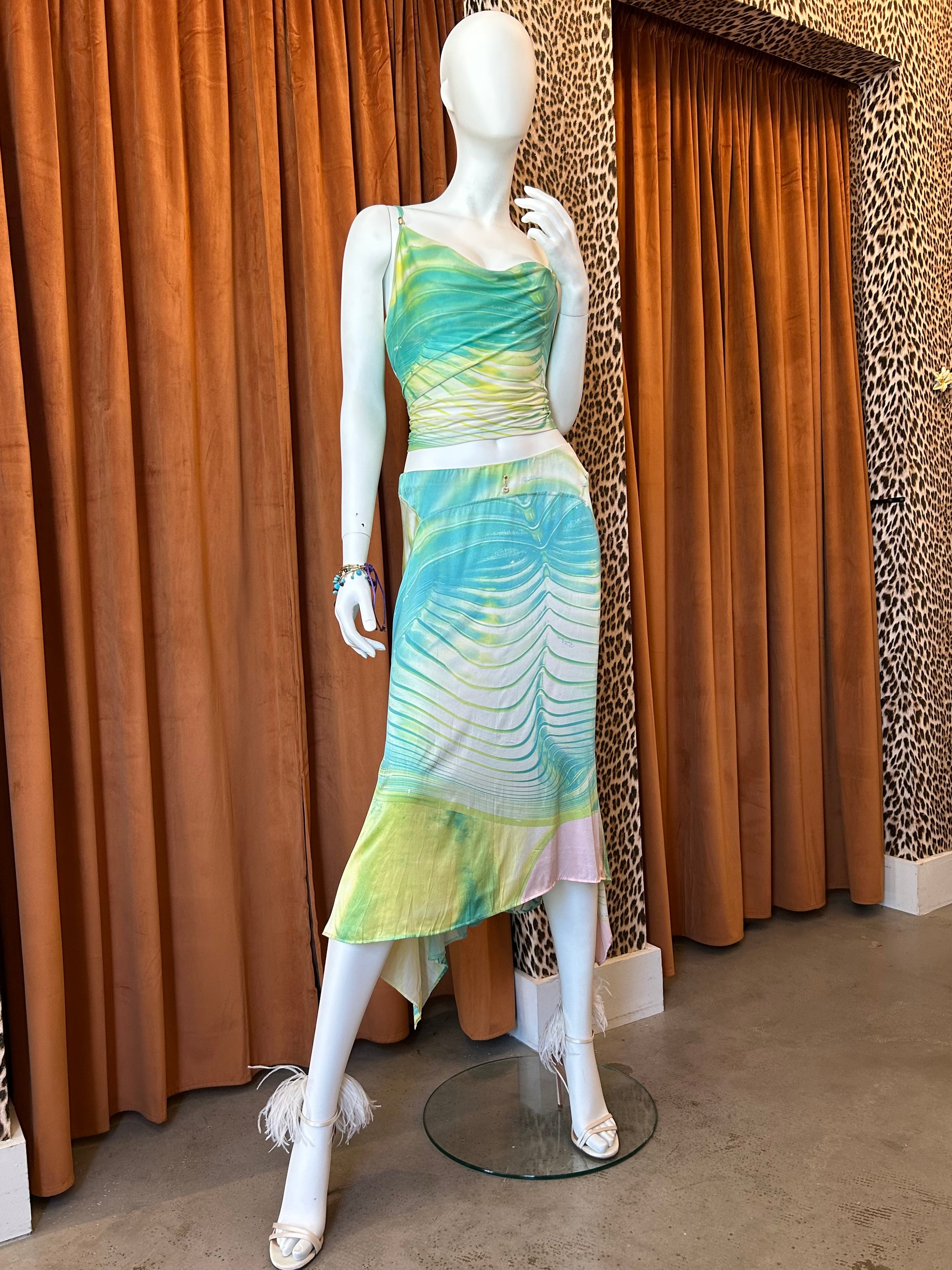 SS00 PSYCHEDELIC SILK SKIRT & TANK SET