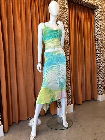 SS00 PSYCHEDELIC SILK SKIRT & TANK SET