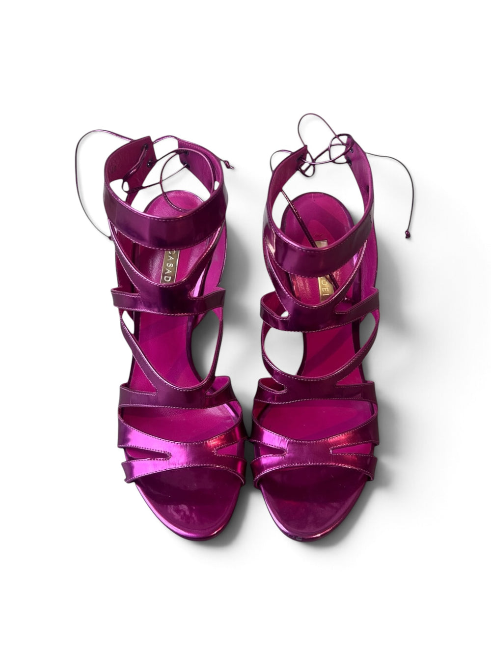 PINK METALLIC CAGE HEELS @SM